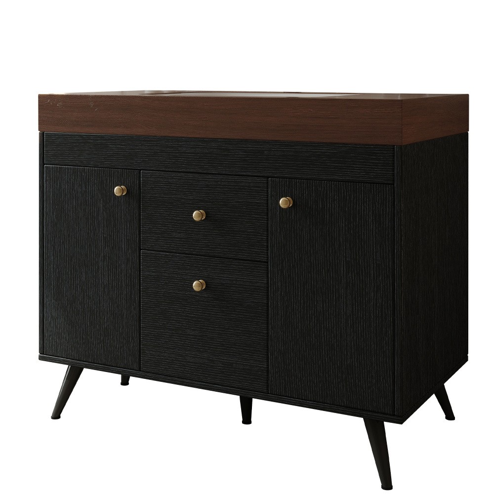 36″ Modern Bathroom Vanity w/ Sintered Stone Top, Ceramic Sink & Smart Storage