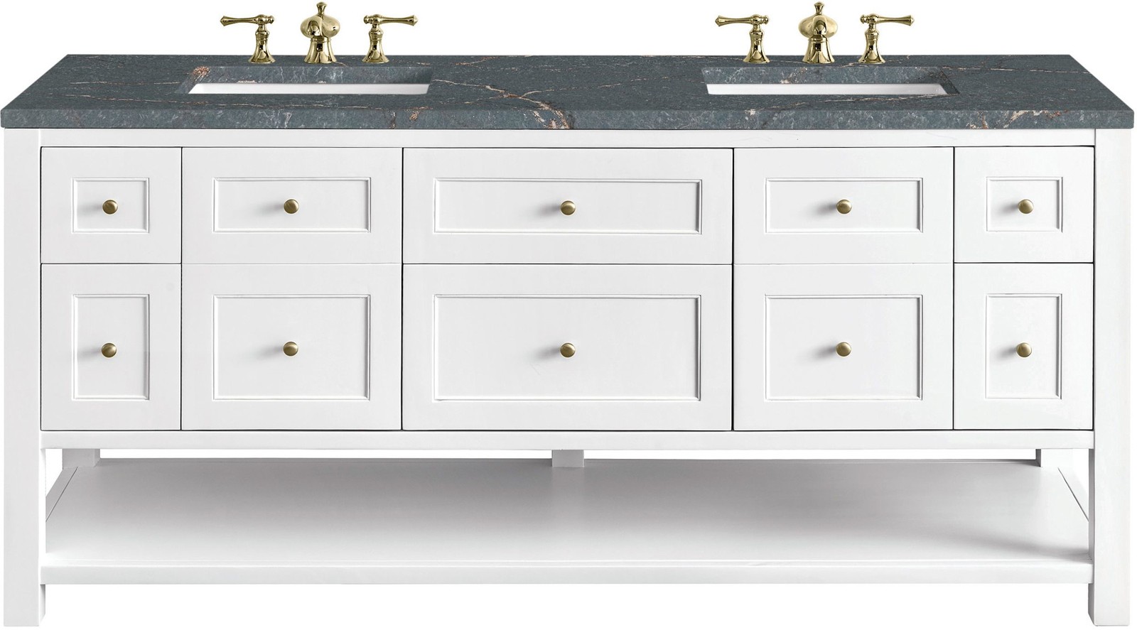 James Martin Vanities 330-V72-FPBL Breckenridge 72″ – White