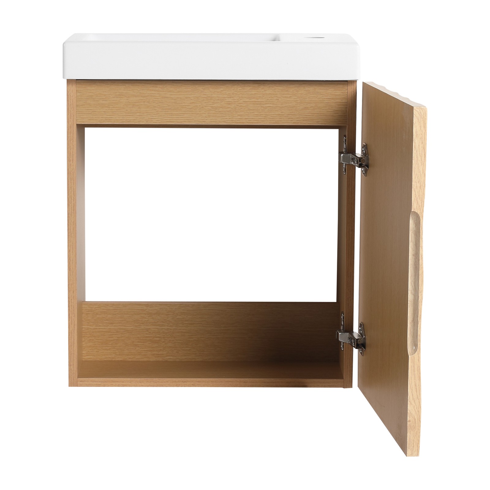 Wall-Mounted Bathroom Vanity w/Resin Sink, Storage Cabinet w/Soft Closed Door