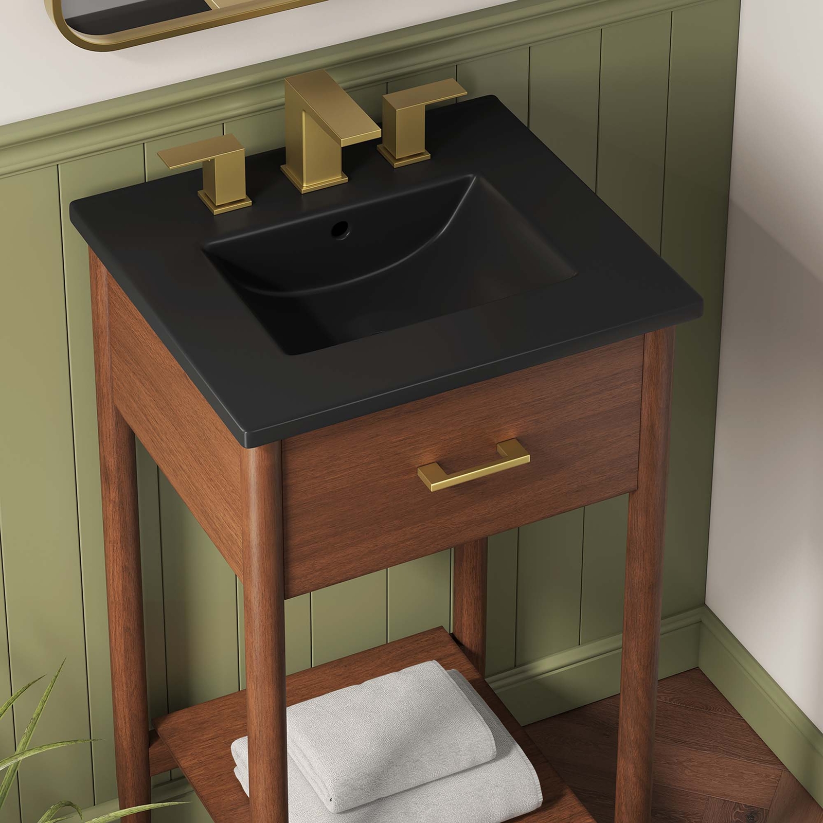 Zaire 18″ Bathroom Vanity in Walnut Black