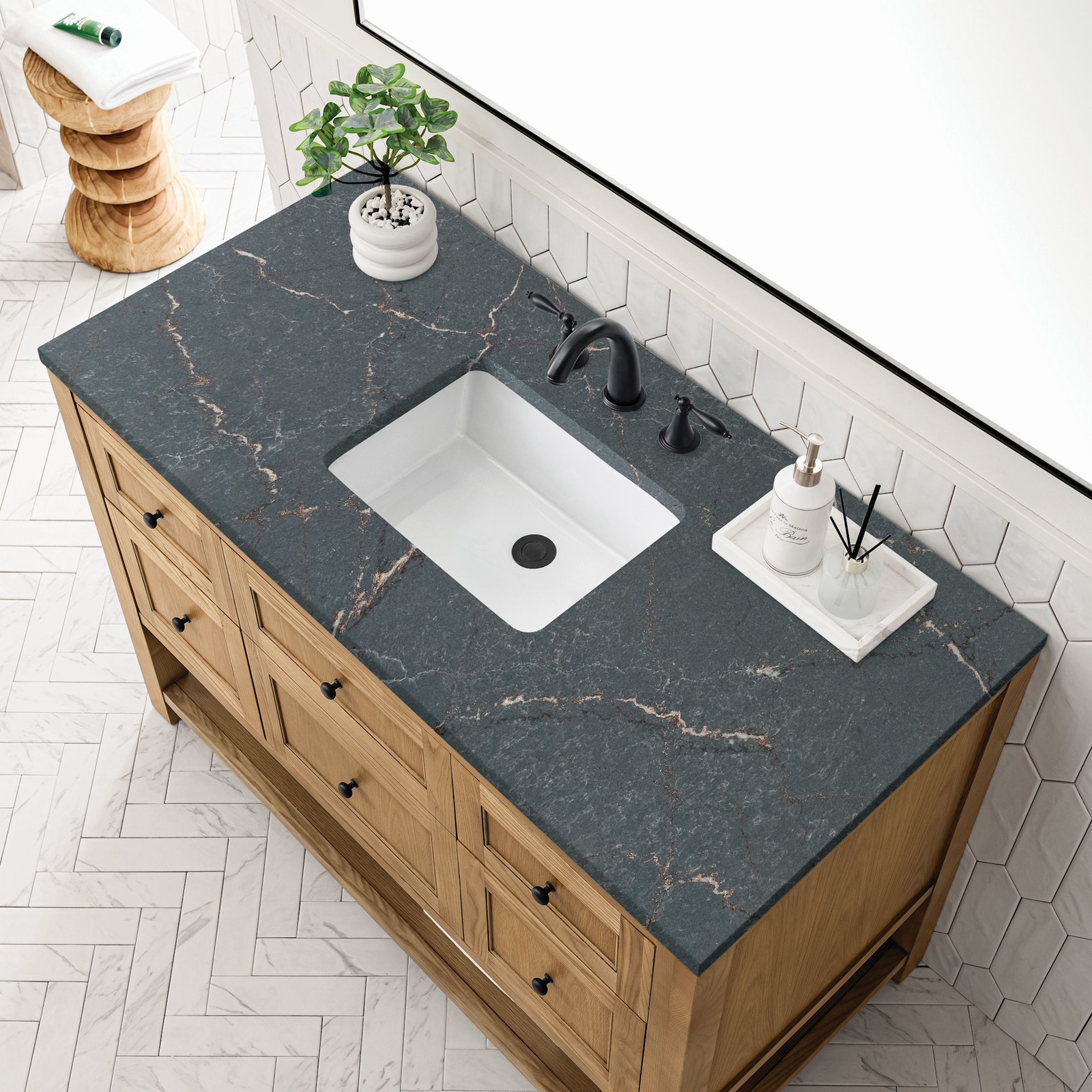 James Martin Vanities 330-V48-FPBL Breckenridge 48″ – Light Natural Oak