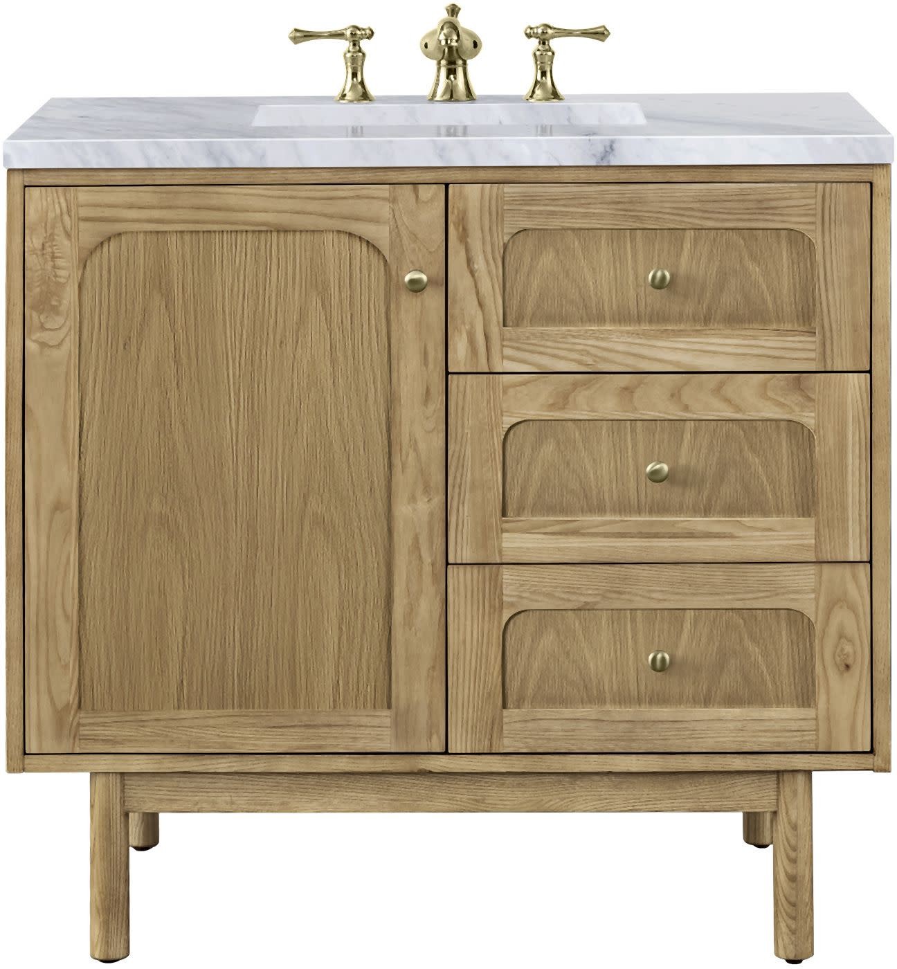 James Martin Vanities 545-V36-3CAR Laurent 36″ Single Basin – Light Natural Oak