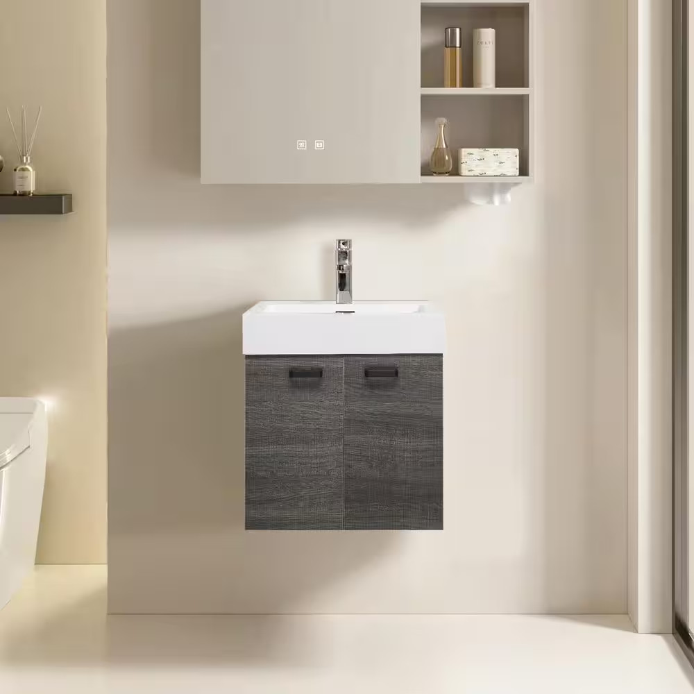 24 In. Drop-In Rectangular Bathroom Sink in White Solid Surface Vanity Top