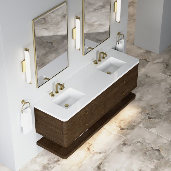72″ James Martin Allamari D640-V72-SBL-WWZ Double Vanity Cabinet White Zeus Top