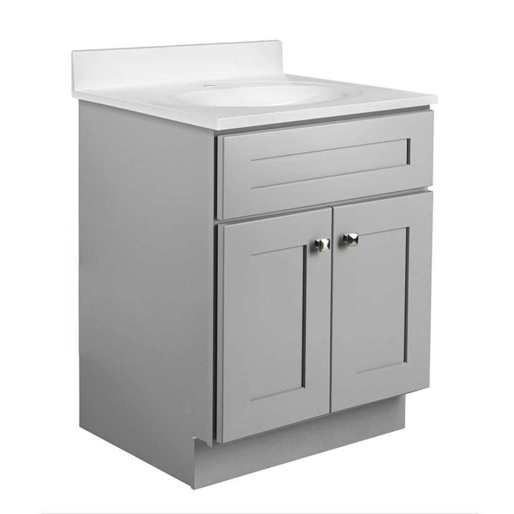 Brookings 24″ Bathroom Vanity Ready to Assemble Solid Wood Sherwin Williams-Gray