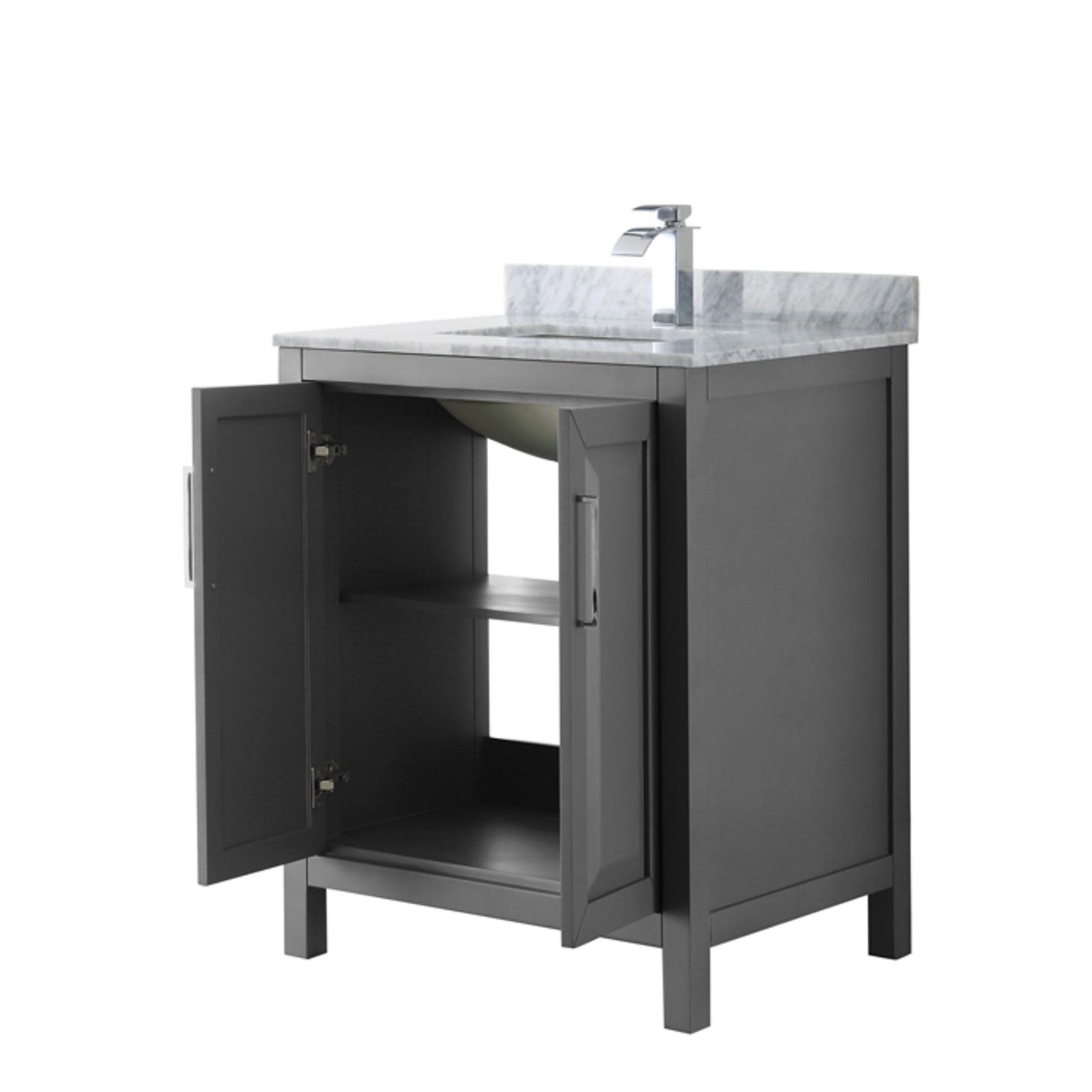 Wyndham Collection WCV252560SUNSM58 Daria 60″ – Dark Gray / White Carrara Marble