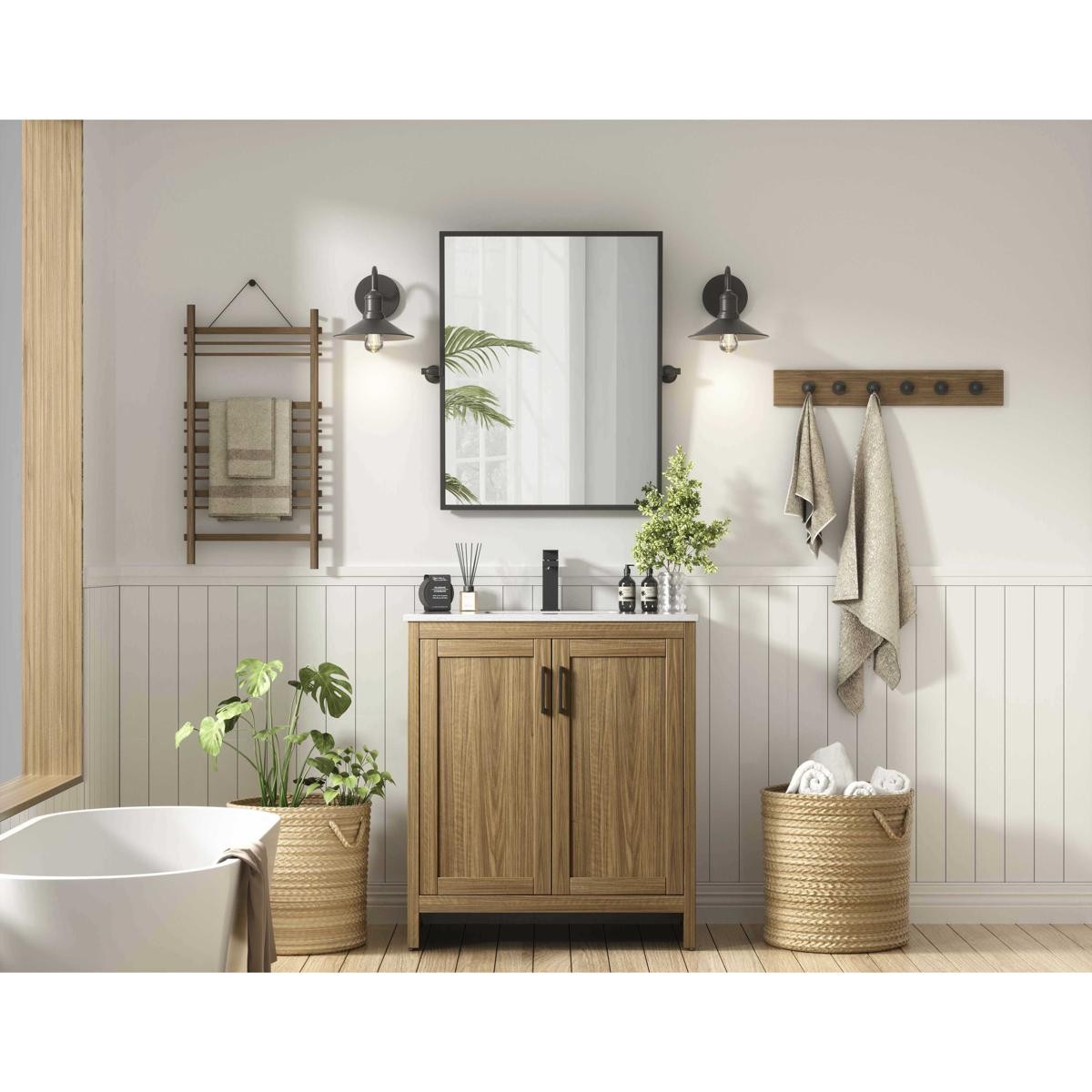 Elegant Lighting VF25130WB Finnley Vanity Walnut Brown