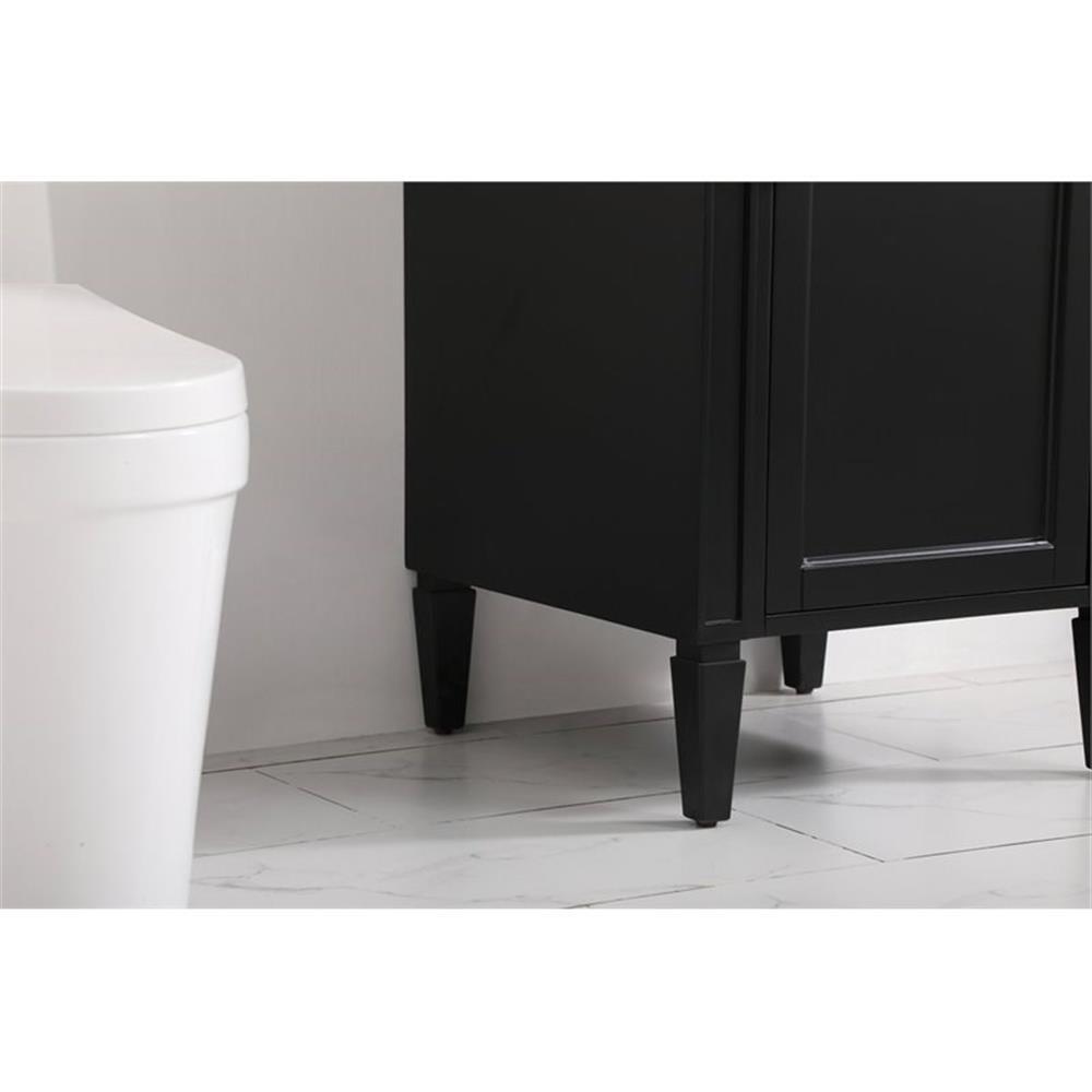 Elegant Decor Park Avenue 21″ Metal MDF Marble Single Bathroom Vanity in Black