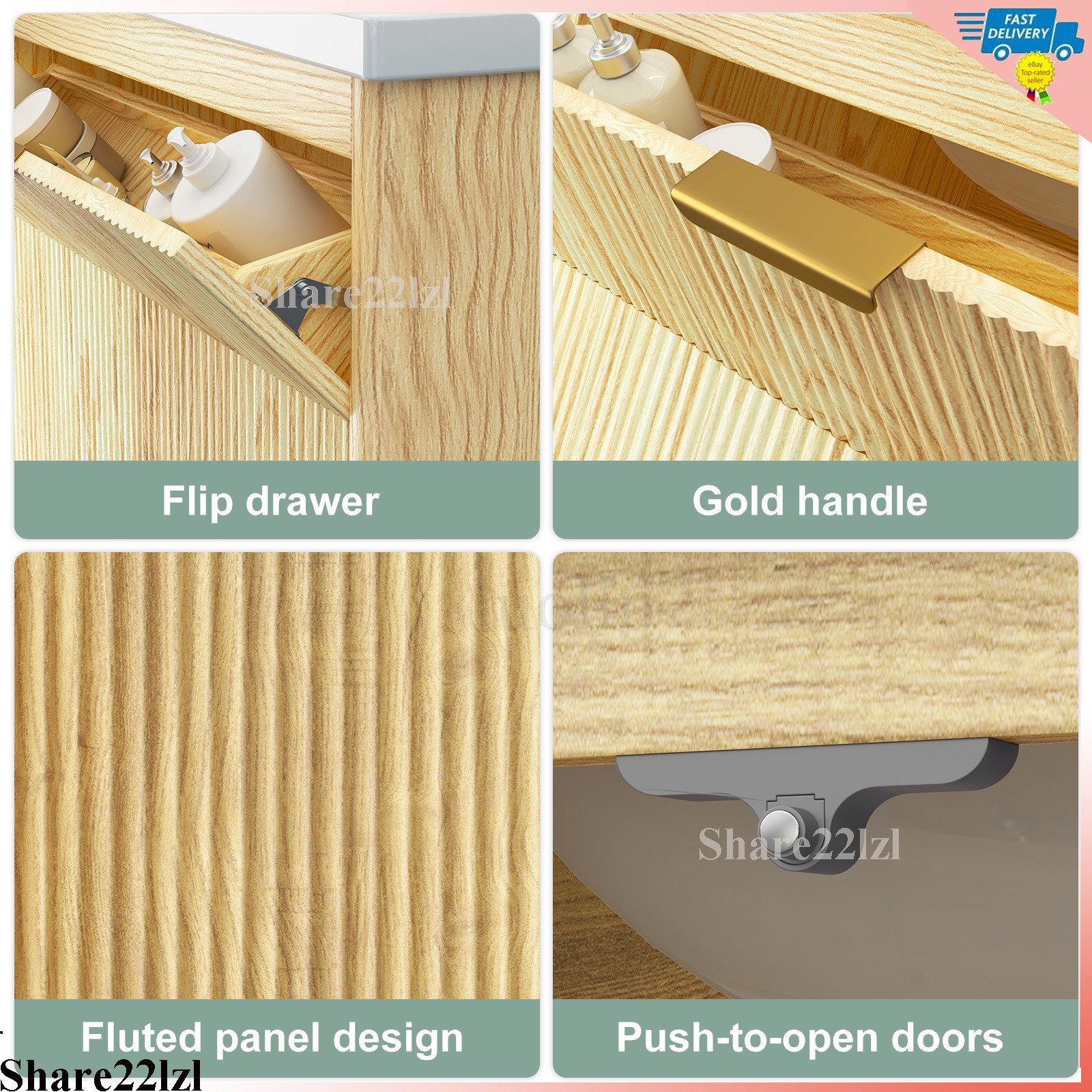 31.5″ Bathroom Vanity with Sink, Freestanding Particle Board Storage Cabinet