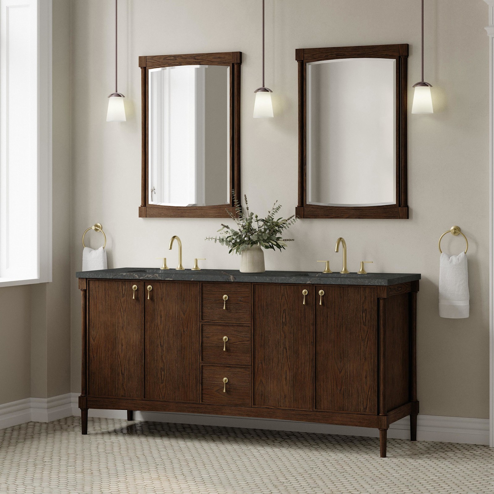 James Martin Vanities D680-V72-3PBL Kinnsden 72″ – Sable Oak