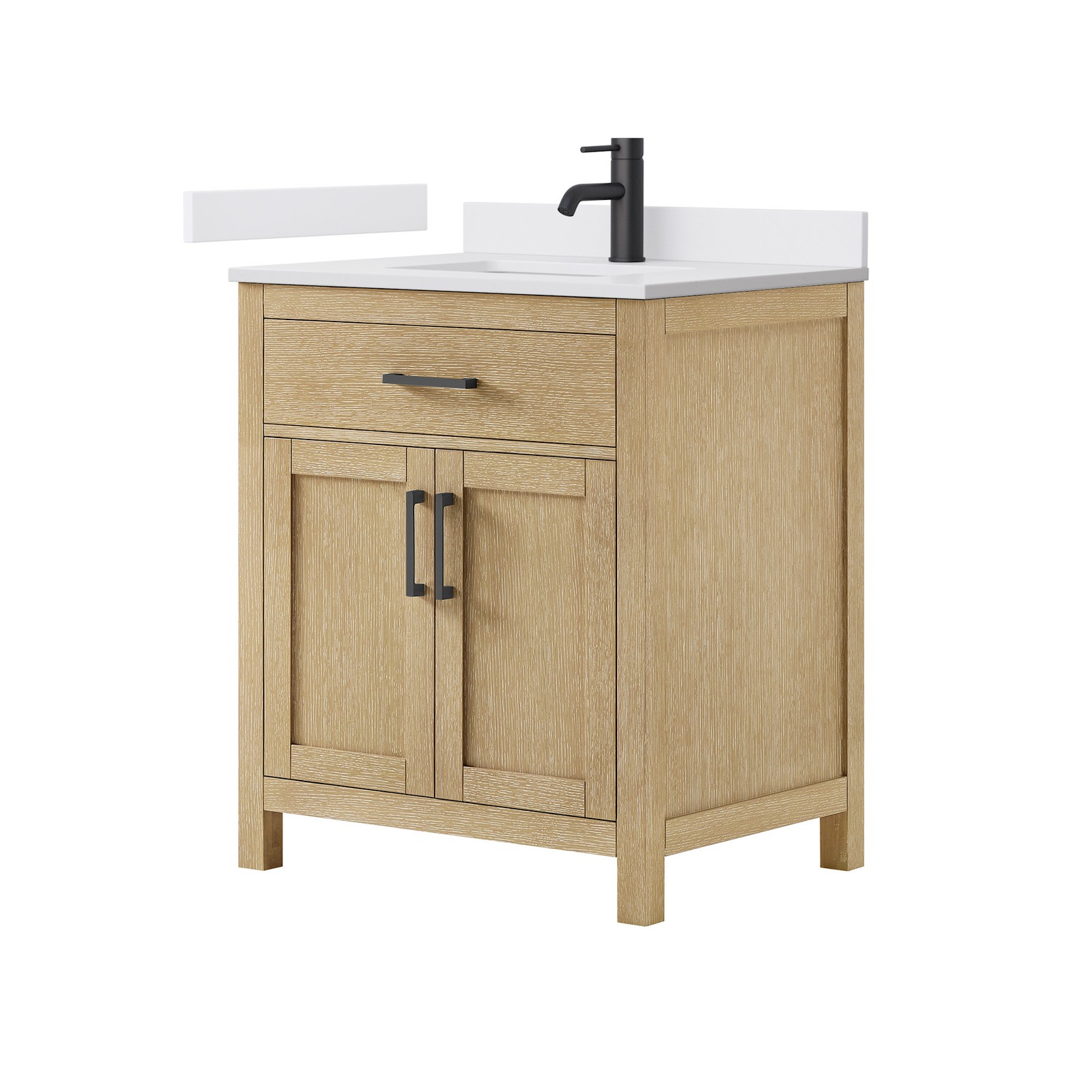 Wyndham Collection WCG242430S-VCA-MXX Beckett 30″ – Whitewashed Oak / White
