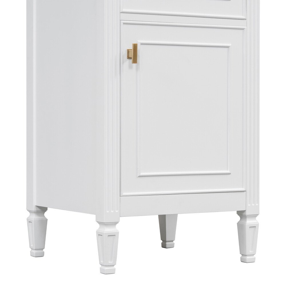 20” Bathroom Vanity w Sink Solid Wood Legs Adjustable Shelf Tilt-Out Drawer