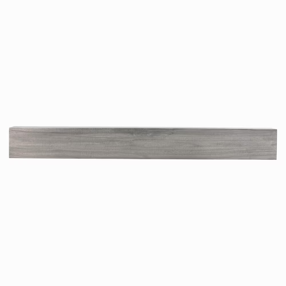 48 In. W X 5.5 In. H X 6.25 In. D Modern Farmhouse Ash Gray Cap-Shelf Mantel Fre