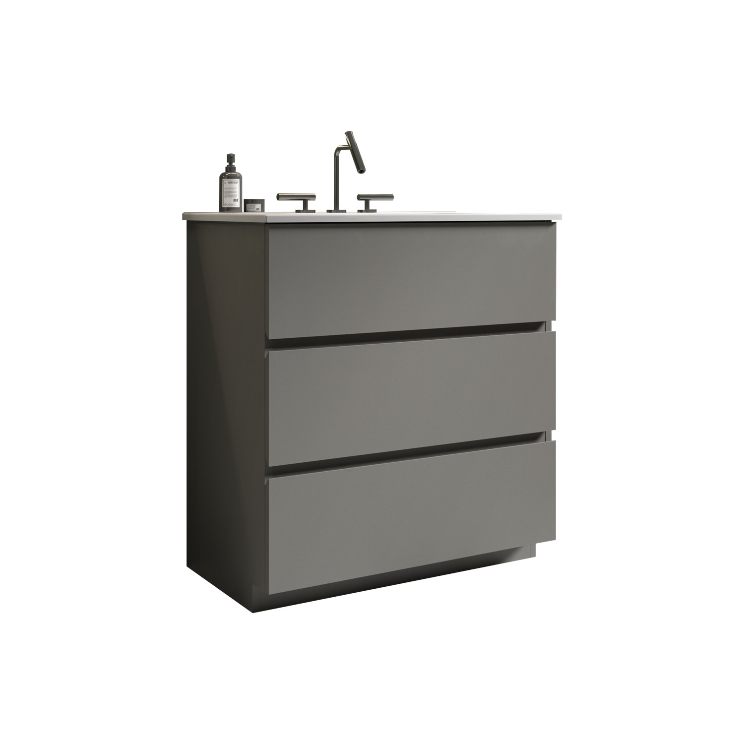 24″ 30″ Bathroom Vanity w/ Sink, Freestanding Vanity Storage Cabinet, 3 Drawers