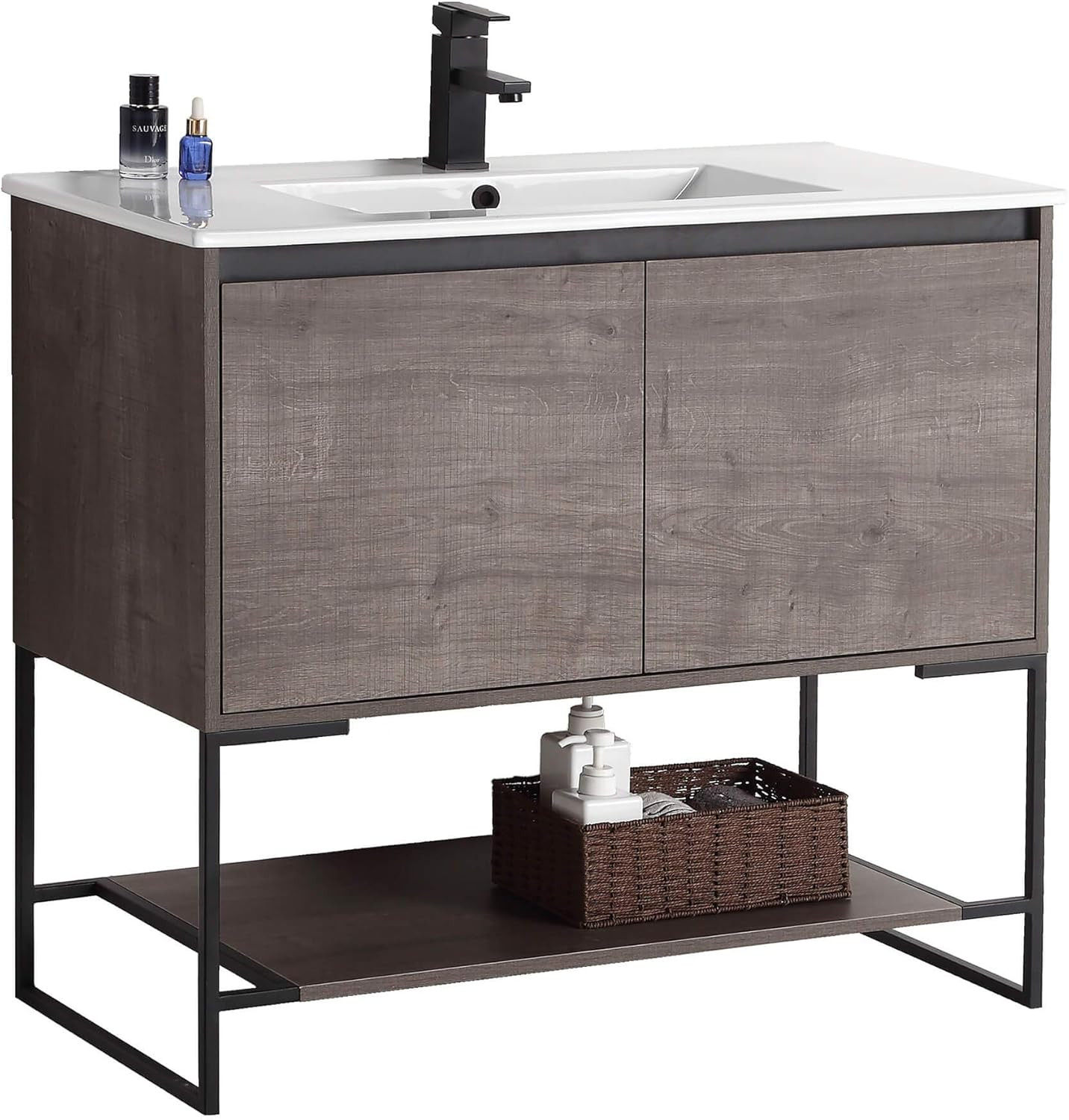 36″ Urbania Bathroom Vanity & Sink – Sleek Knob-Free Design