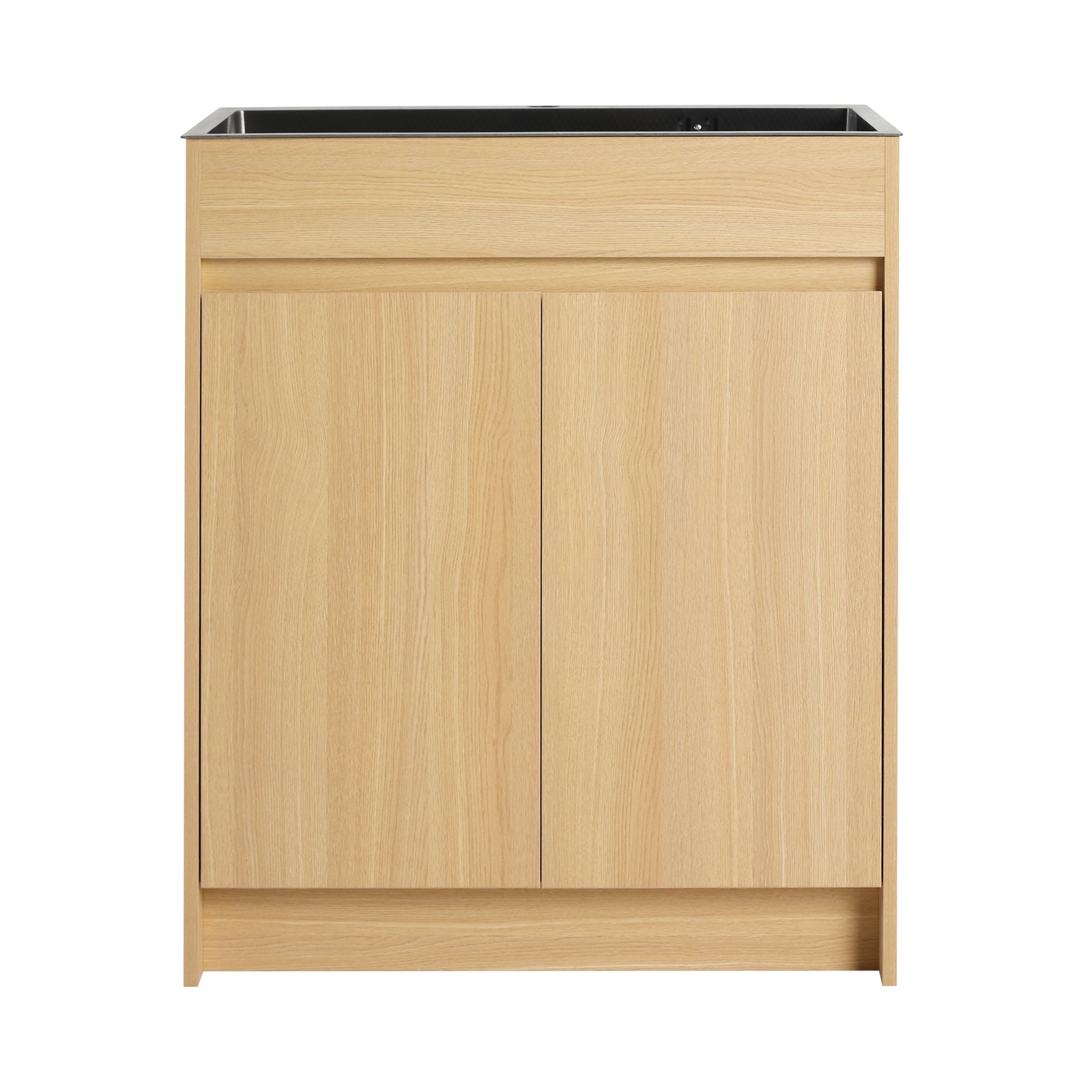 28″ Freestanding Bathroom Vanity/Laundry Utility Cabinet Stainless Steel Sink
