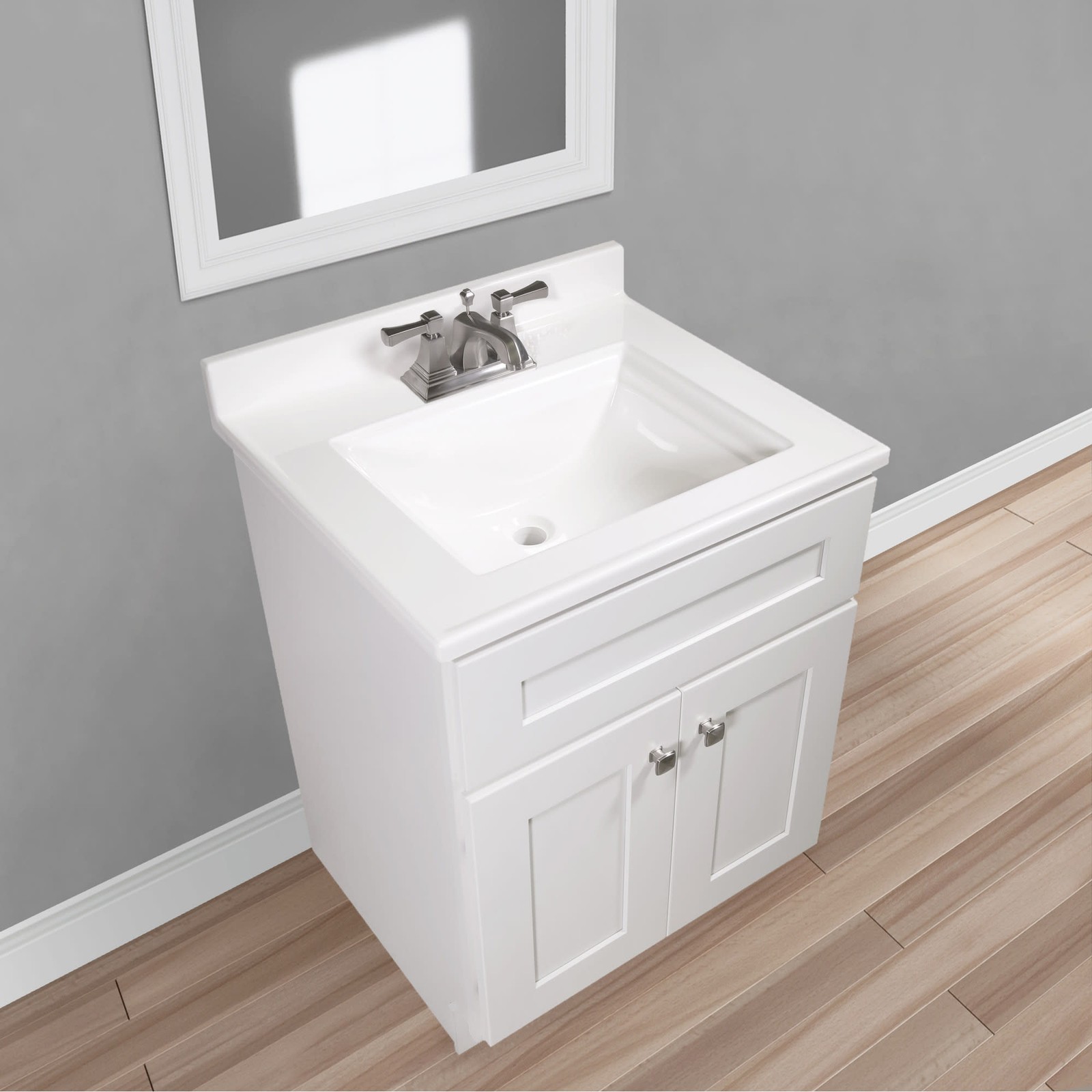 Design House 557629 Camilla I 25″ Cultured Marble Drop-In Vanity – White