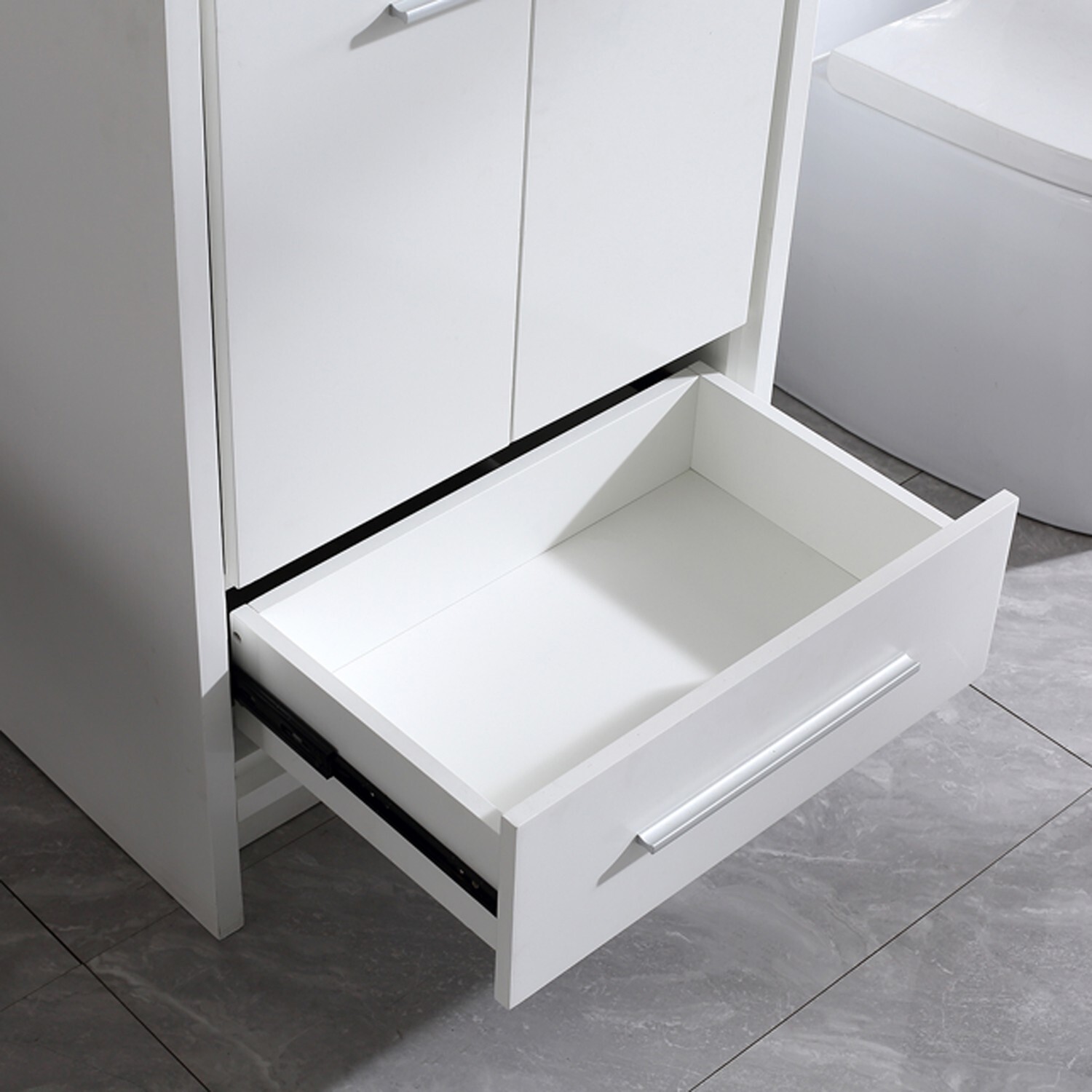 24″ Bathroom Vanity White Single Storage Free Standing Cabinet NO Sink & Faucet