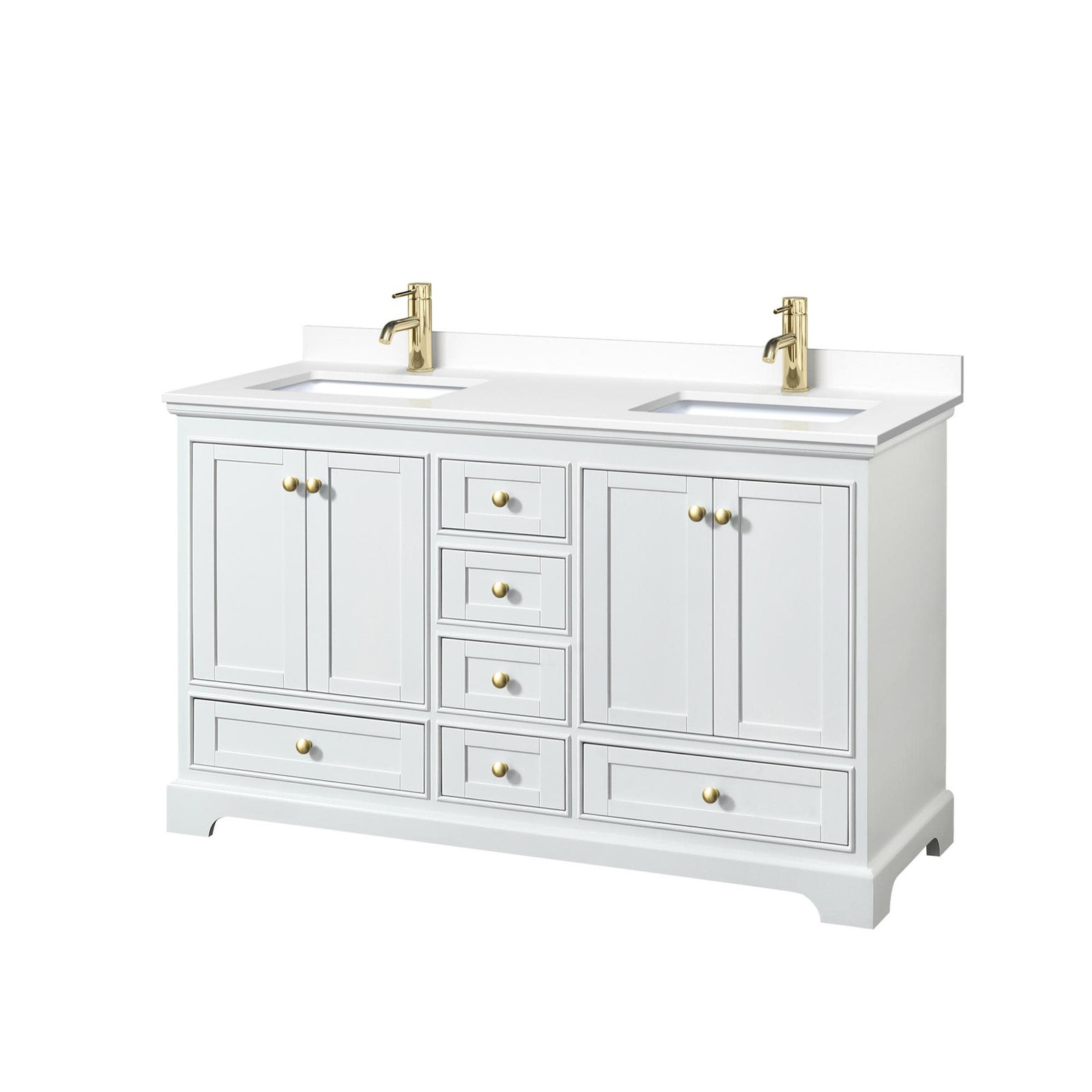 Wyndham Collection WCS202060D-VCA-MXX Deborah 60″ – Dark Gray / White Cultured