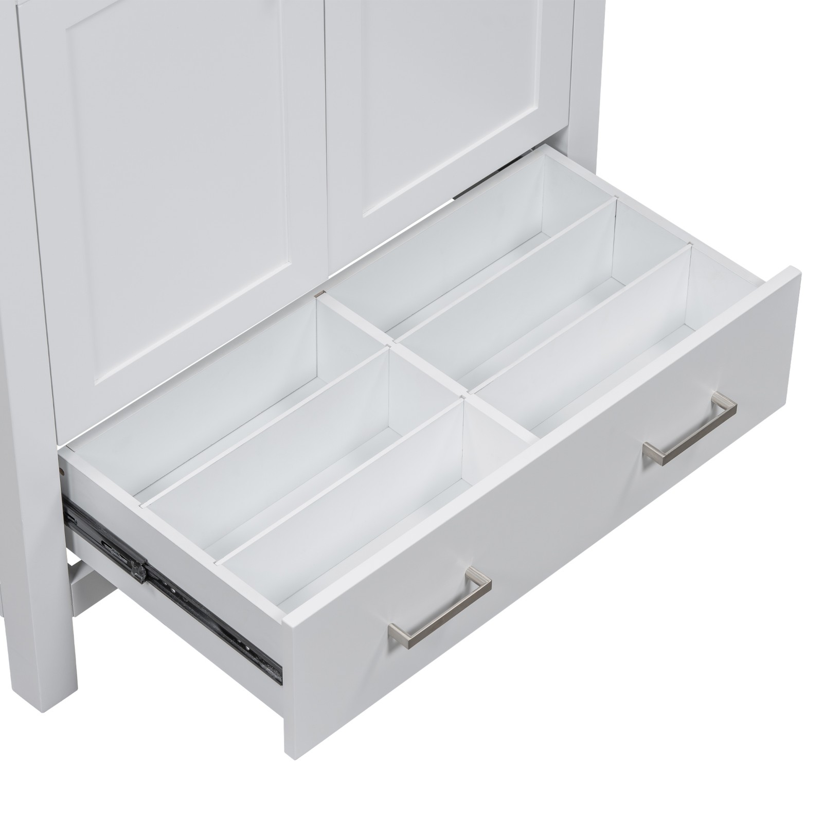 30″ White Bathroom Vanity with Single Sink & Soft Close Doors