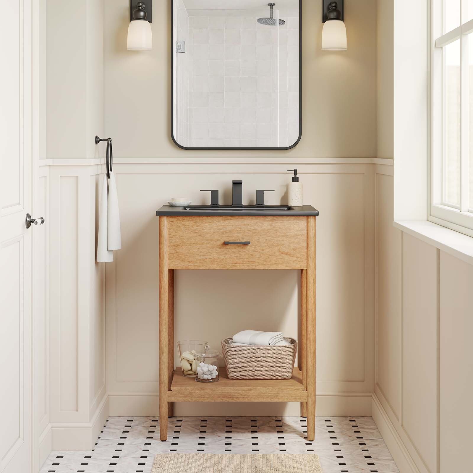 Zaire 24″ Bathroom Vanity in Natural Black