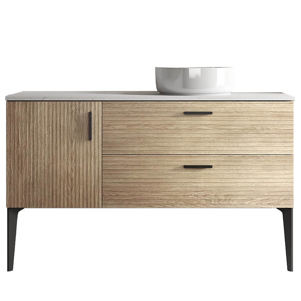 48″ Bathroom Vanity with Sink, Freestanding Vanity Cabinet, 2 Drawers,Metal Legs