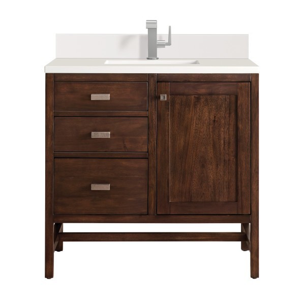 36″ James Martin Addison E444-V36-MCA-1WZ Vanity Cabinet Single Hole White Zeus