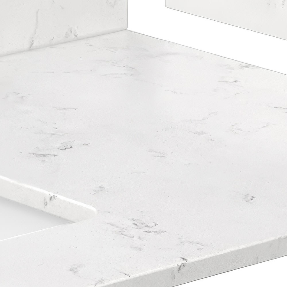 Wyndham Collection WCFVCB136STOPUNS-LEFT 36″ Cultured Marble – Carrara Cultured