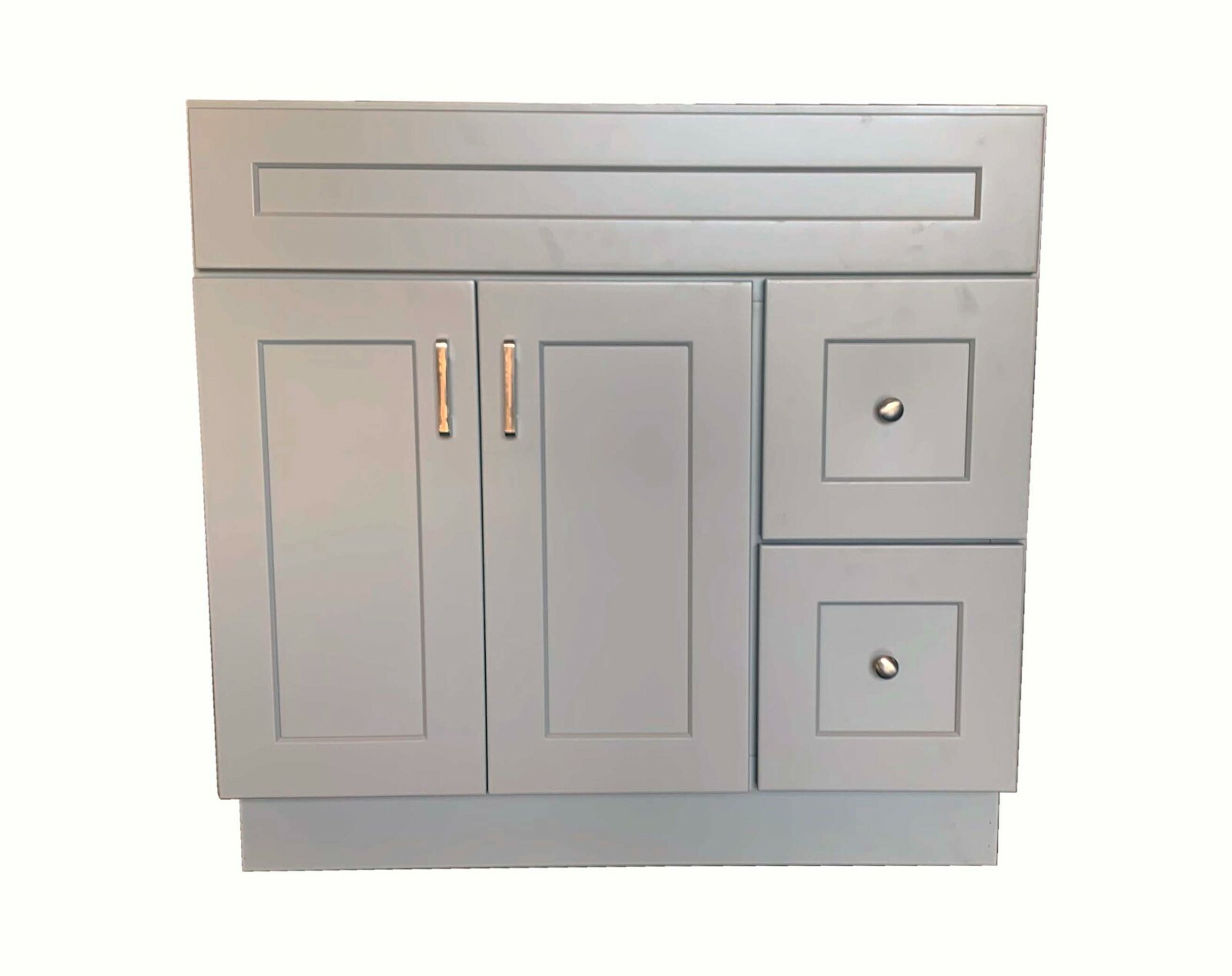 36″ New Light grey Shaker Single-sink Bathroom Vanity Base Cabinet 36″ W x 21″ D
