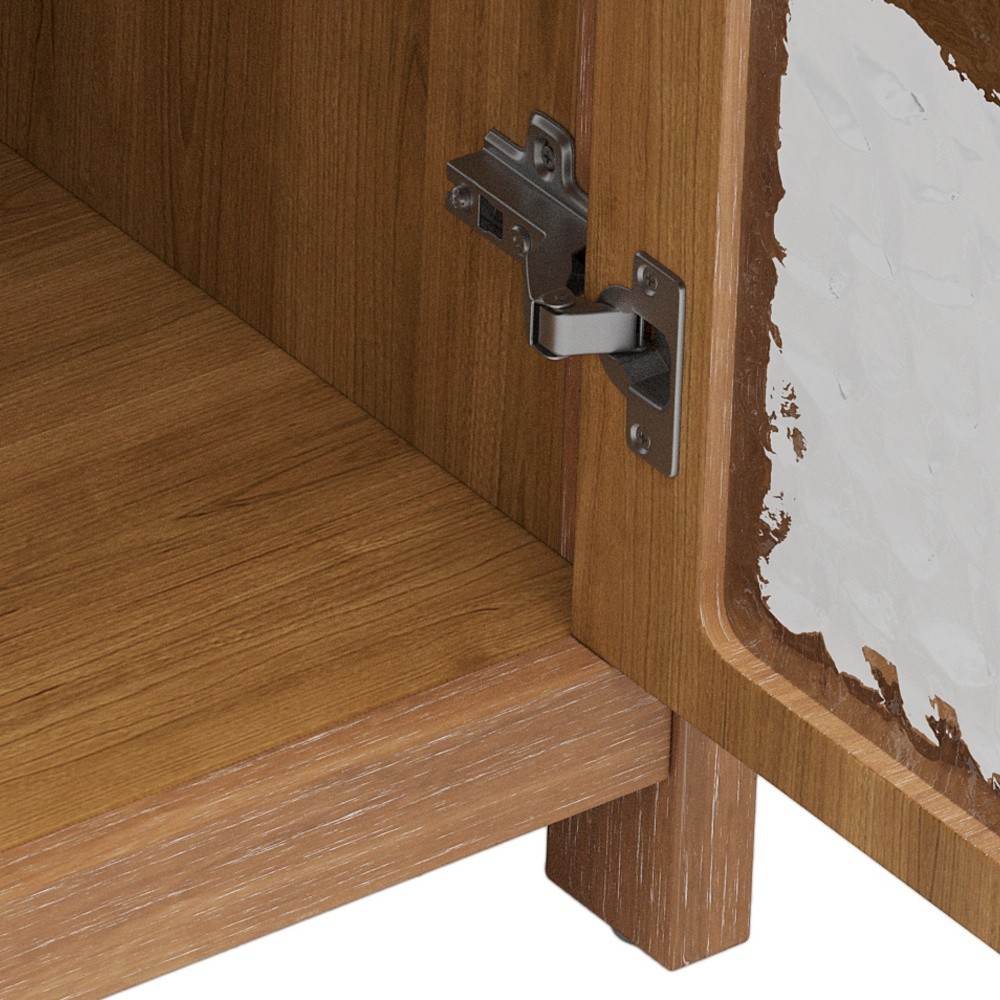 30 Inches Bathroom Vanity with Ceramic Sink, Vintage Rustic Bathroom Cabinet