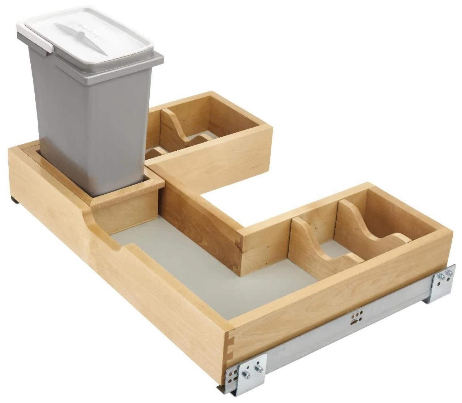 Rev-A-Shelf Wood 25-5/8″W Soft Close Bathroom Vanity U Shaped Sink Base Cabinet