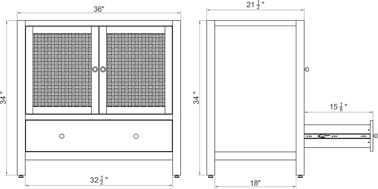Lucca 36″ Freestanding Wood Bathroom Vanity – Large Drawer & Soft-Close Doors