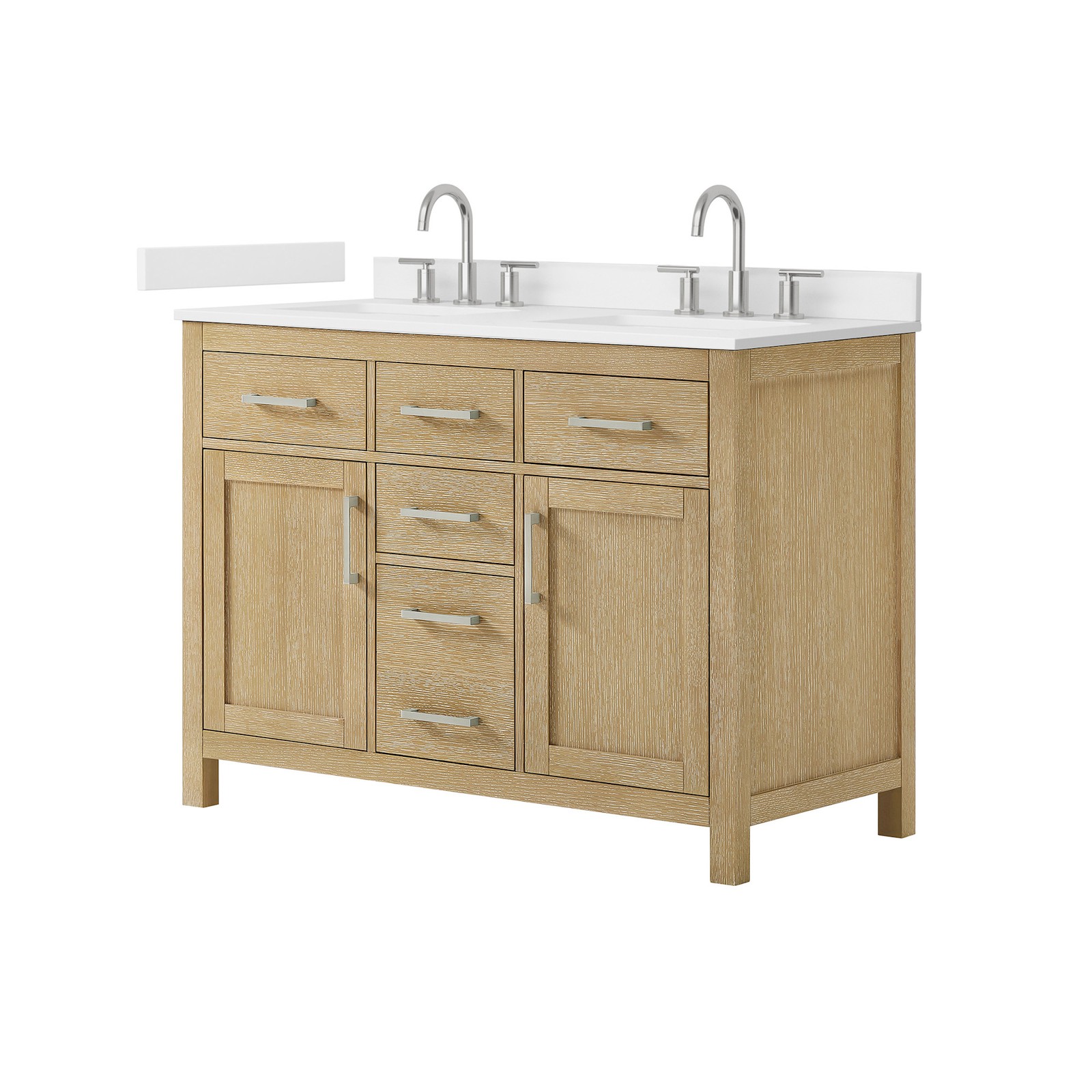 Wyndham Collection WCG242448D-VCA3-US3MXX Beckett 48″ – White / Carrara Cultured