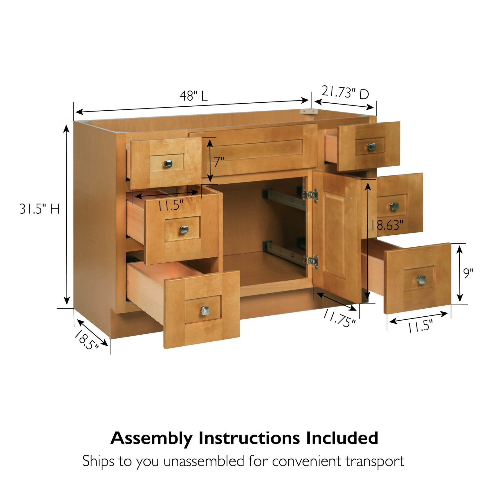 Design House 599001 Brookings 48″ Single – Modern Birch