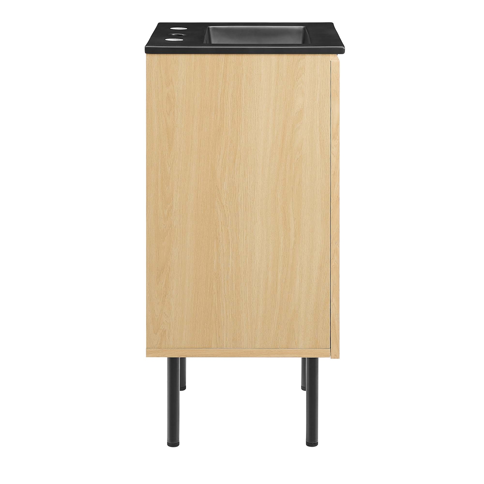 Modway Chaucer 18” Bathroom Vanity in Oak Black With Ceramic Sink Basin