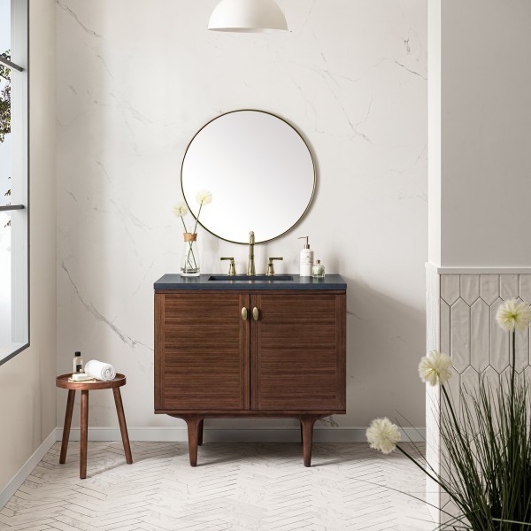 36″ James Martin Amberly 670-V36-WLT-3CSP Vanity Cabinet Charcoal Soapstone Top