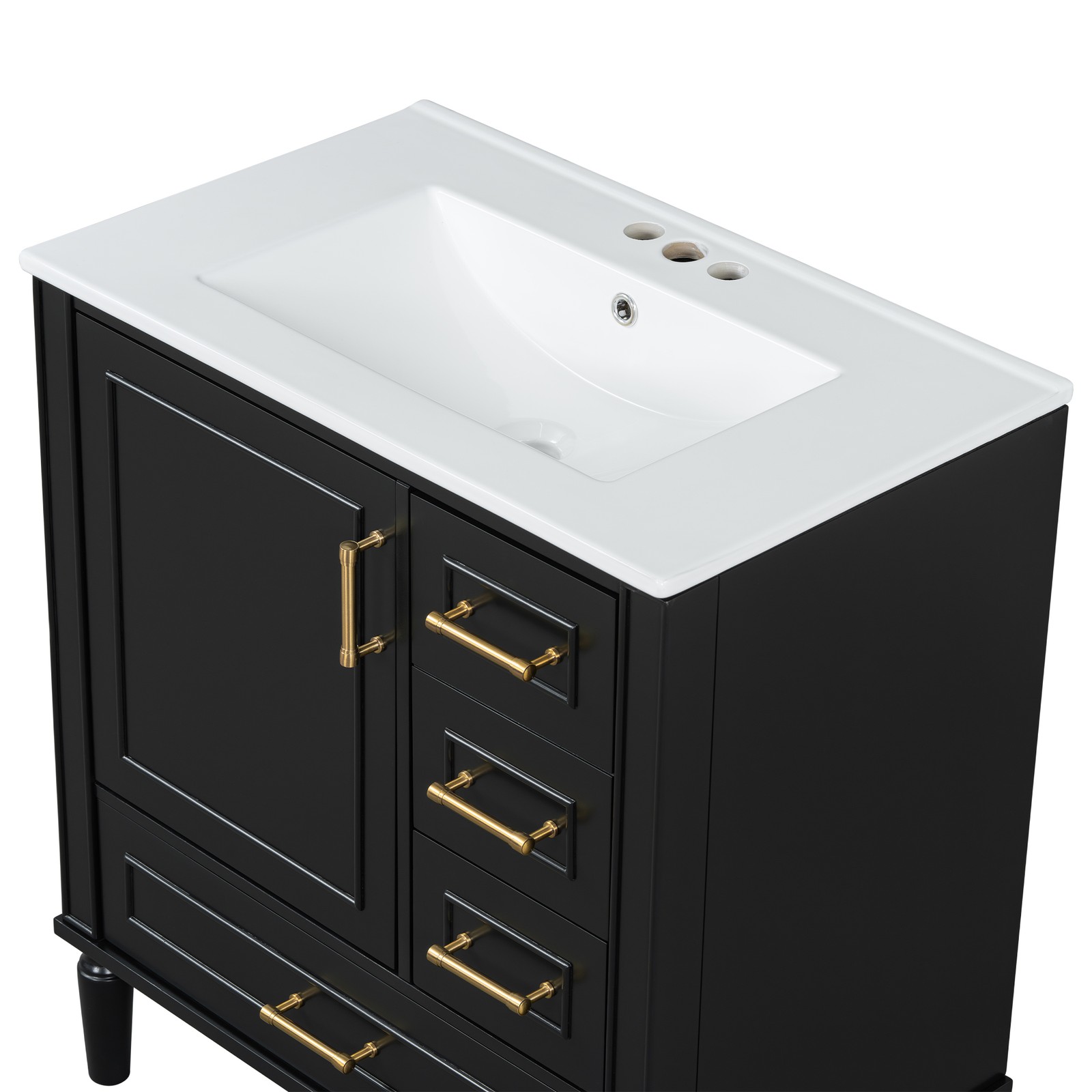 30″ Bathroom Vanity Set Floor Standing Bathroom Storage Cabinet w/Three Drawers