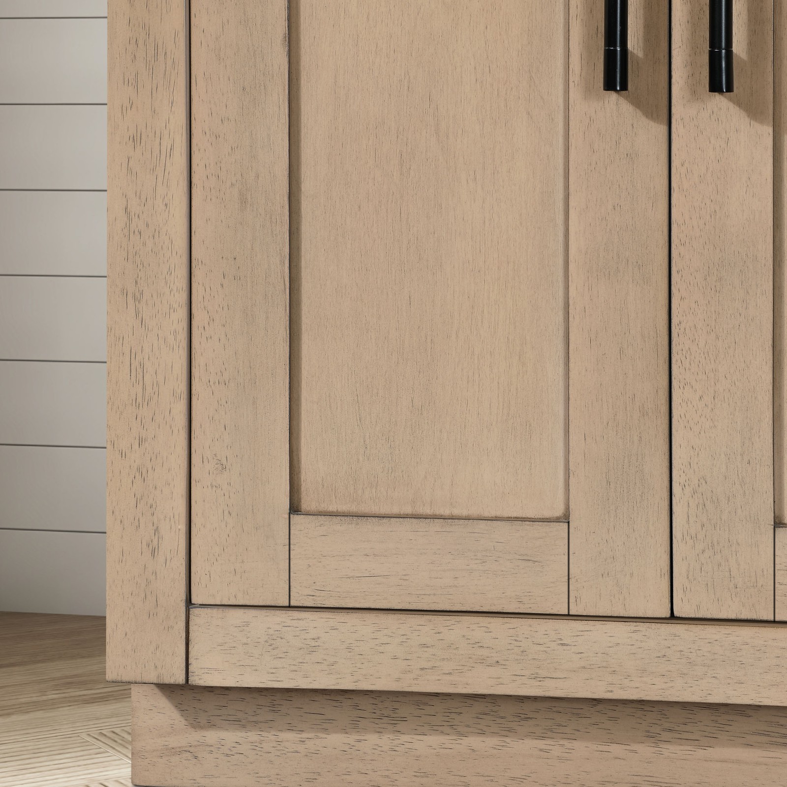 Bailey 60″ Double Bathroom Vanity in Sahara Birch with White Countertop