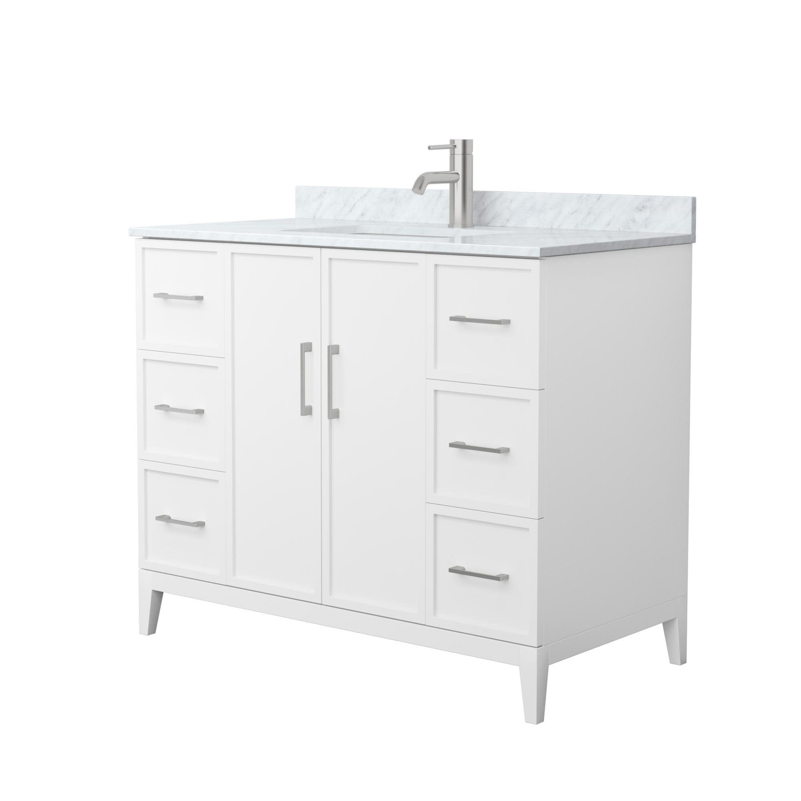 Wyndham Collection WCH717142S-CM-UNSMXX Elan 42″ – White / Brushed Nickel
