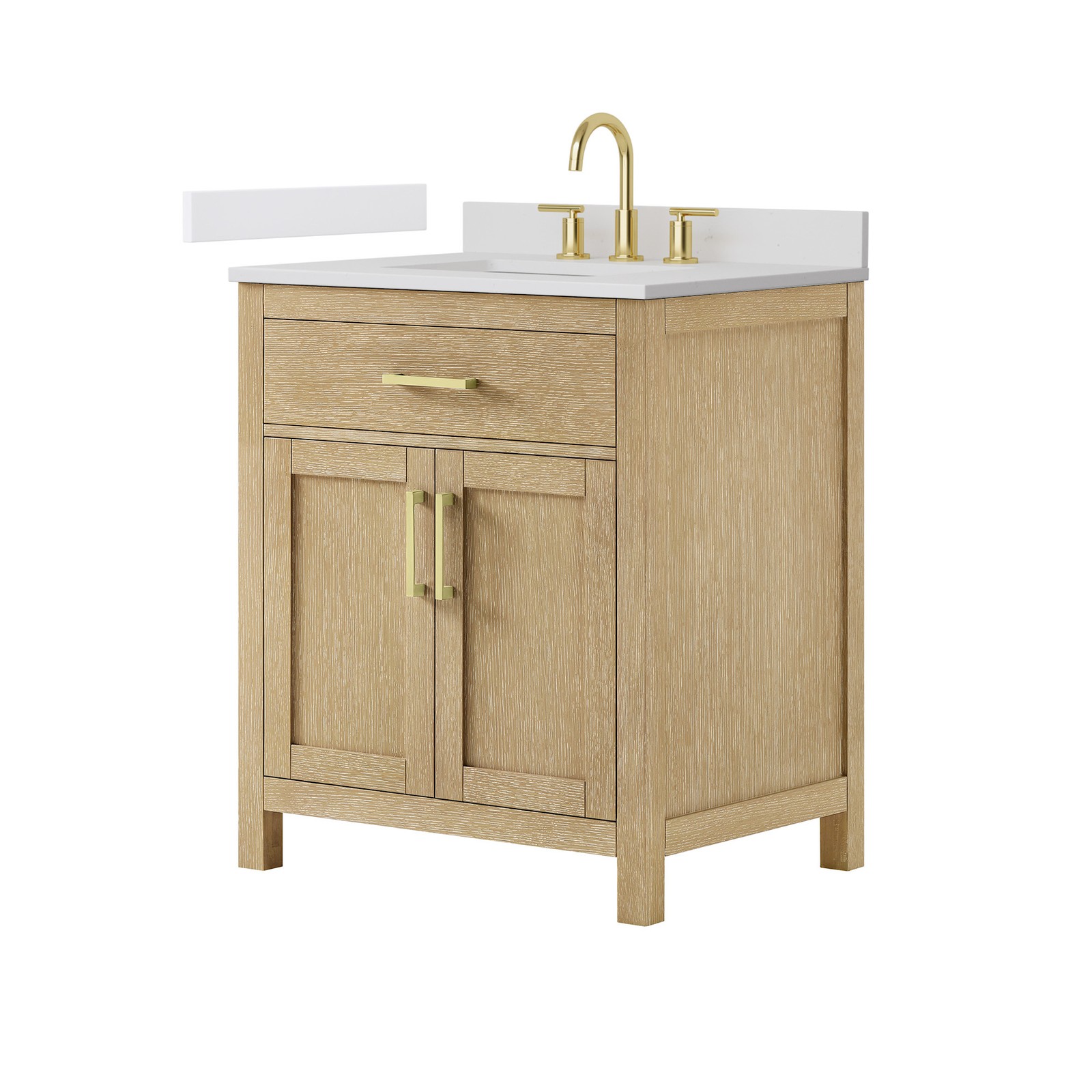 Wyndham Collection WCG242430S-VCA3-US3MXX Beckett 30″ – Whitewashed Oak / White