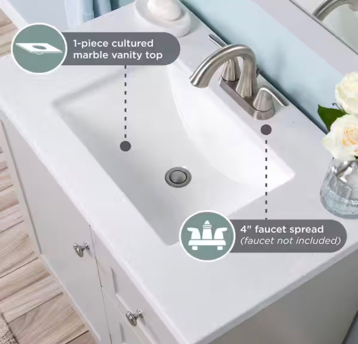 Bannister 31 in. Single Sink Pearl Gray Freestanding Bath Vanity