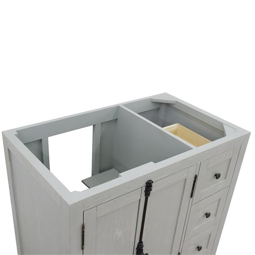 Plantation 36″ Single Solid Wood Vanity with Left Door in Gray Ash