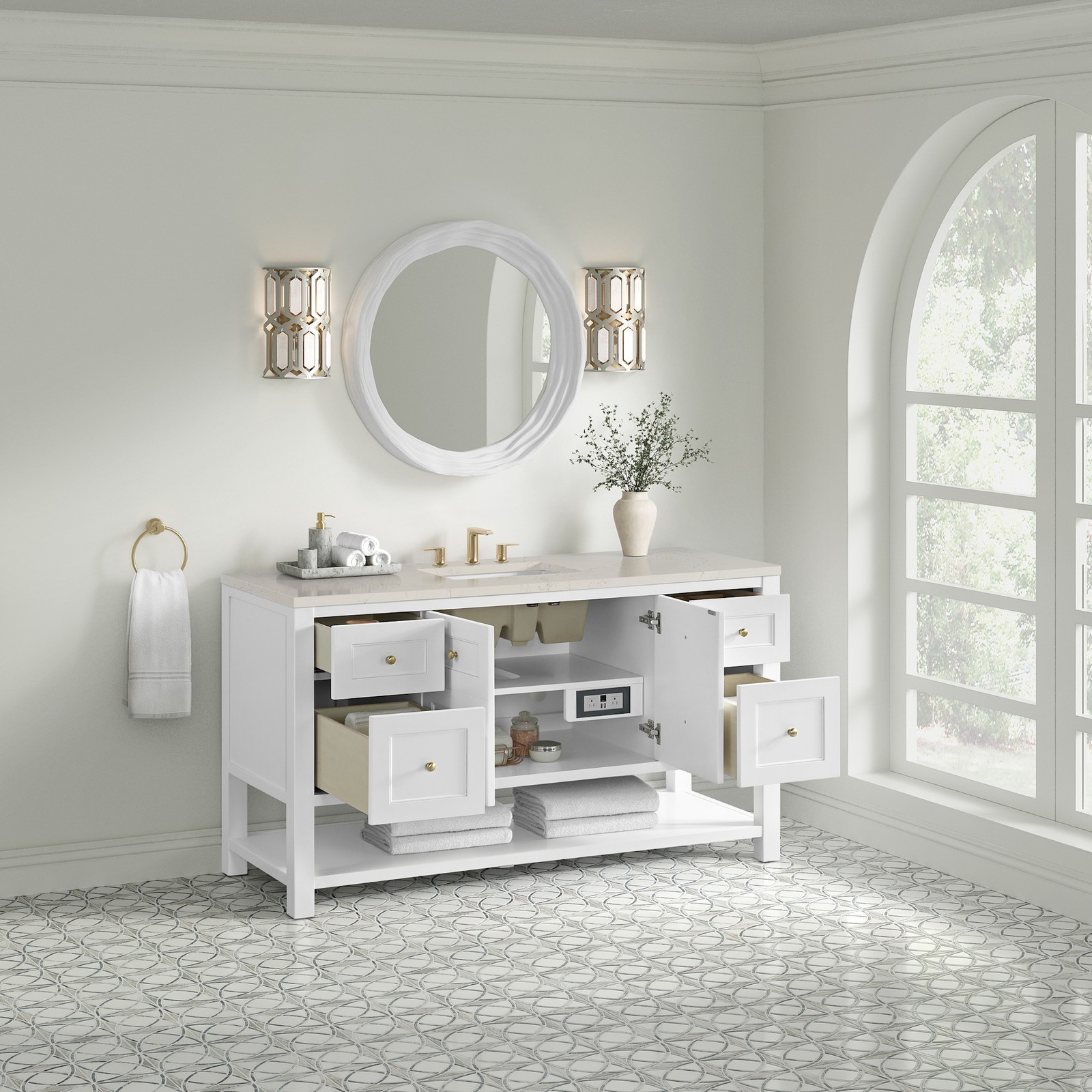 James Martin Vanities 330-V60S-3SFR Breckenridge 60″ – Light Natural Oak