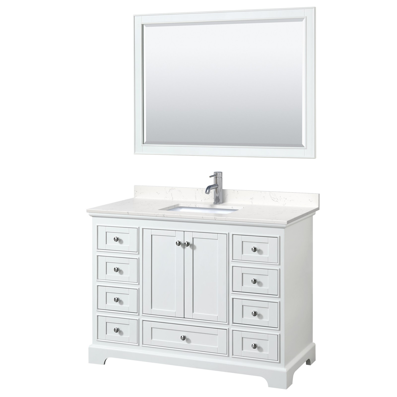 Wyndham Collection WCS202048S-VCA-M46 Deborah 48″ – White / Carrara Cultured