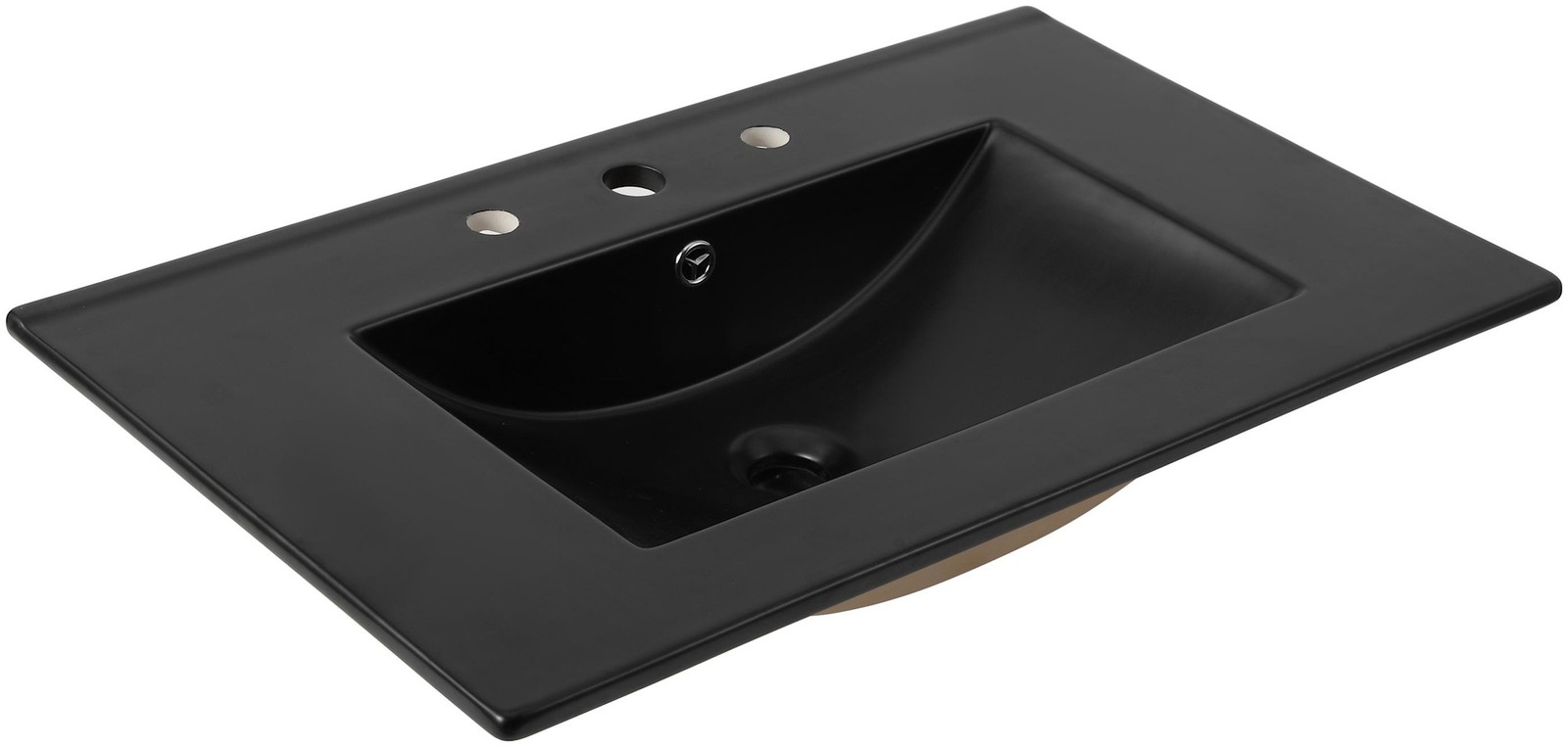 JONATHAN Y Lighting SNK1002 Ancillary 30″ Ceramic Vanity Top – Black