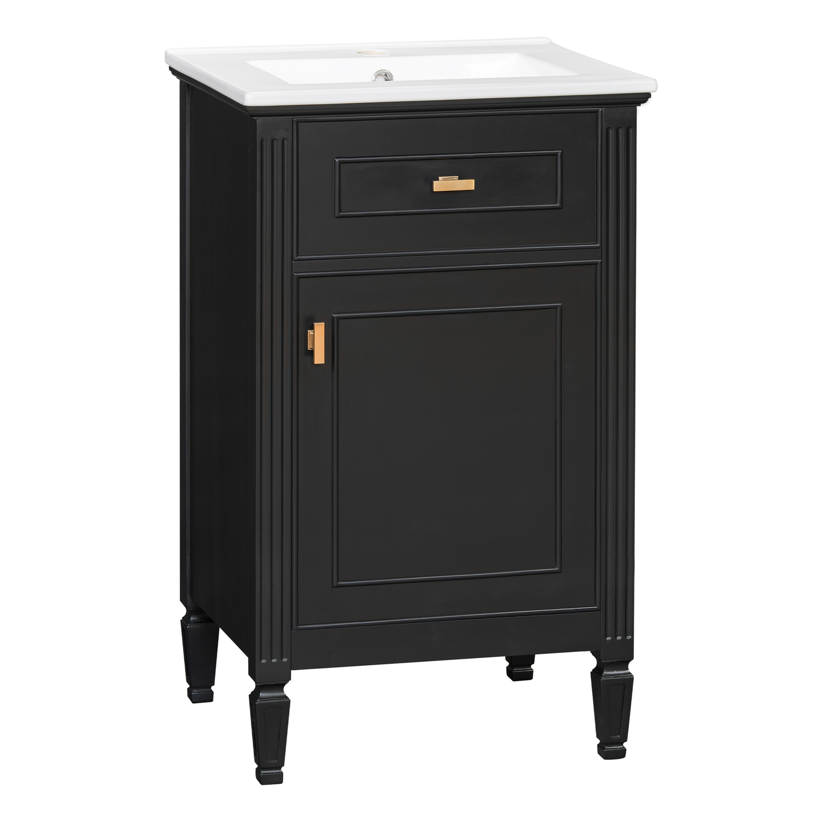 20″ Bathroom Wood Vanity with Ceramic Sink Modern Freestanding Storage Cabinet