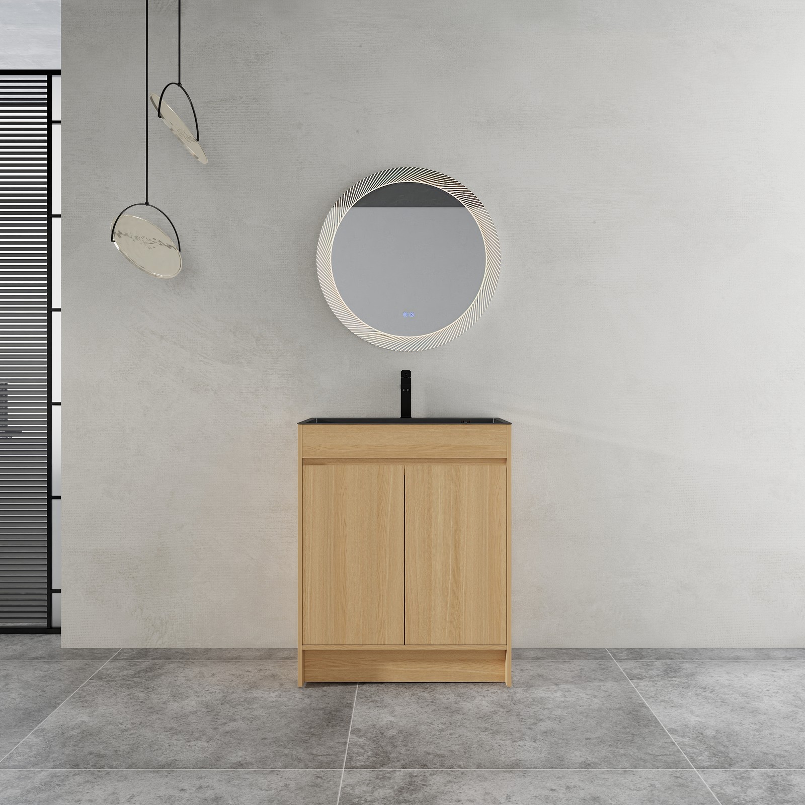 28″ Freestanding Bathroom Vanity/Laundry Utility Cabinet Stainless Steel Sink