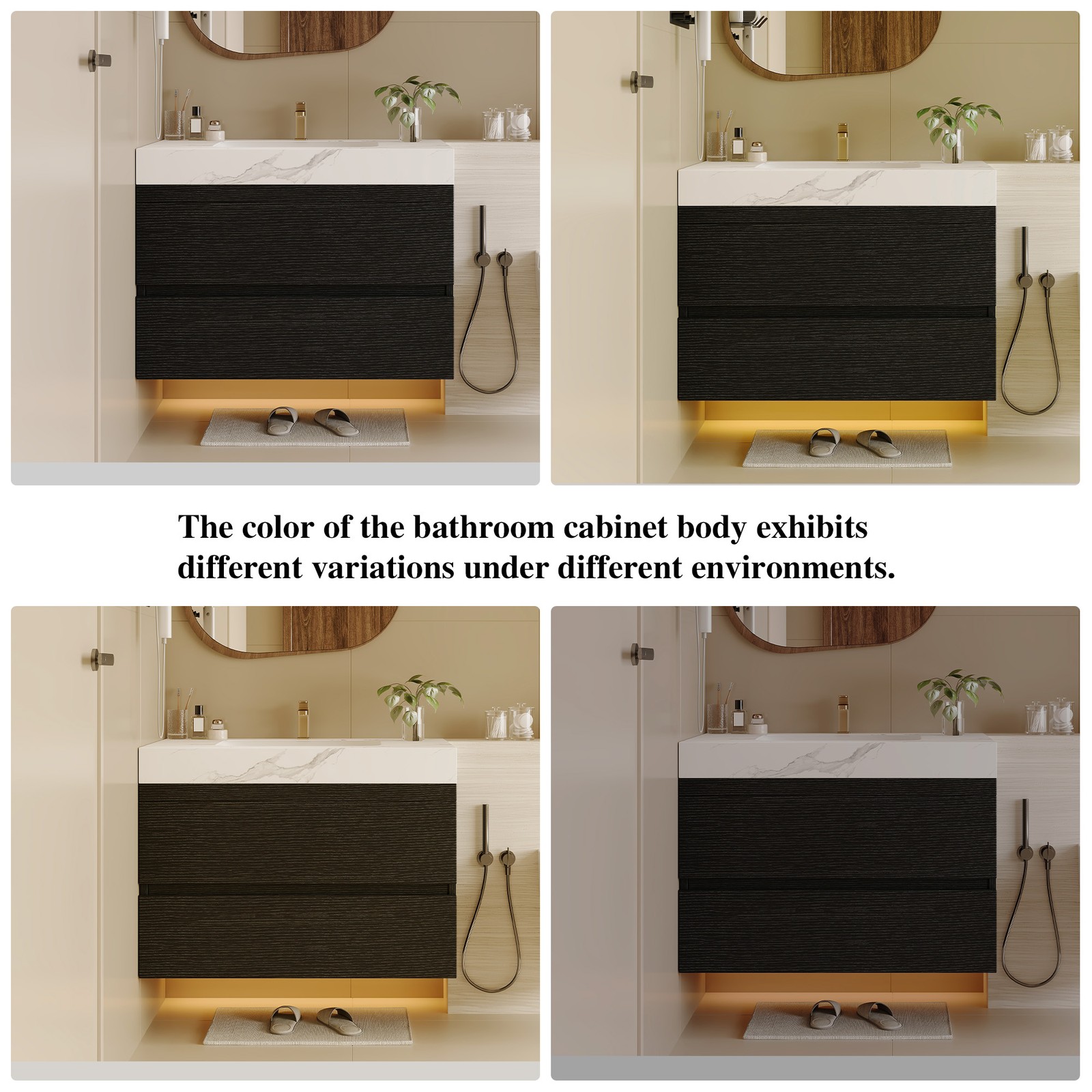29.9″ Floating Bathroom Vanity with Sink, Wall-Mounted for Small Bathrooms