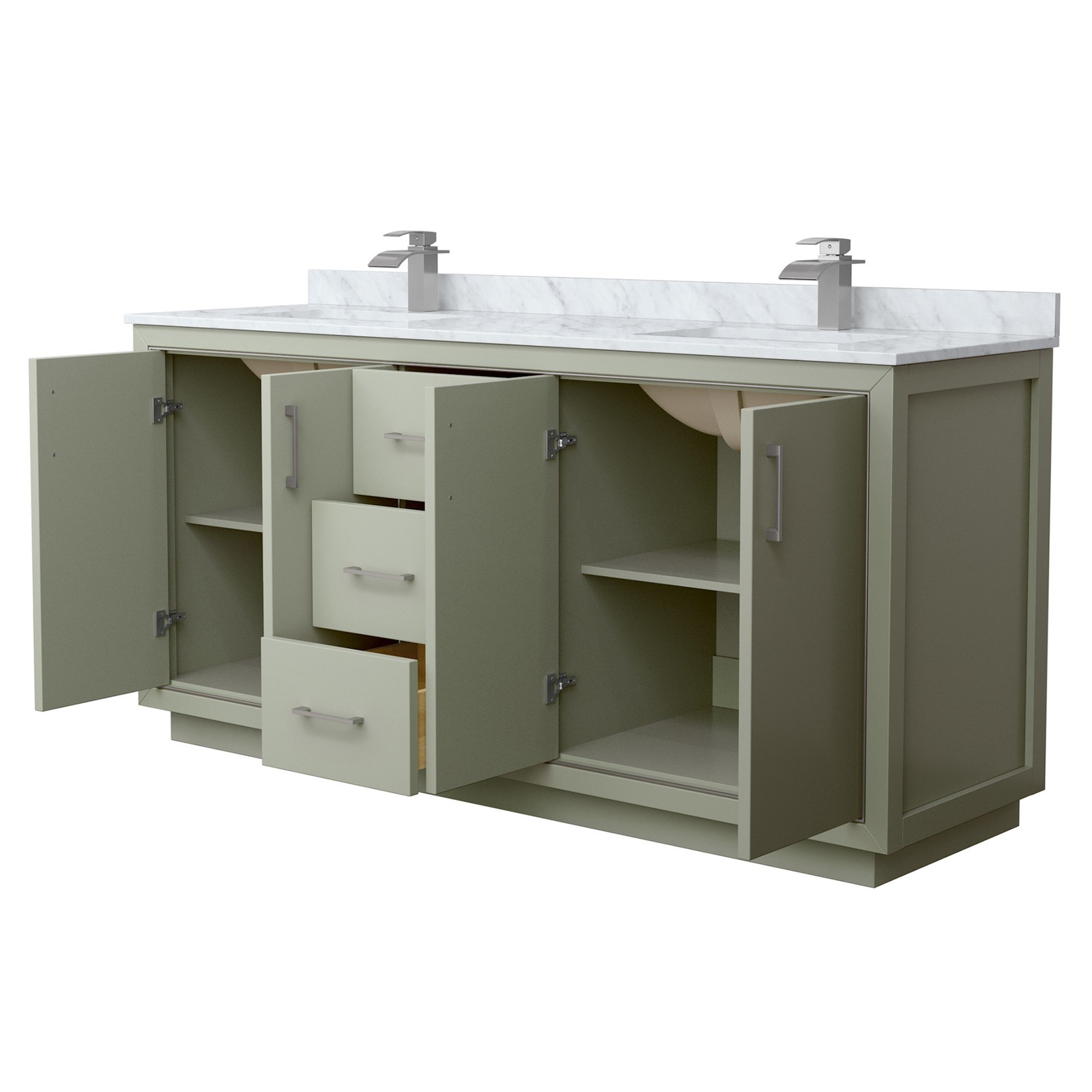 Wyndham Collection WCF1111-72D-NAT-MXX Icon 72″ – Light Green / Brushed Nickel