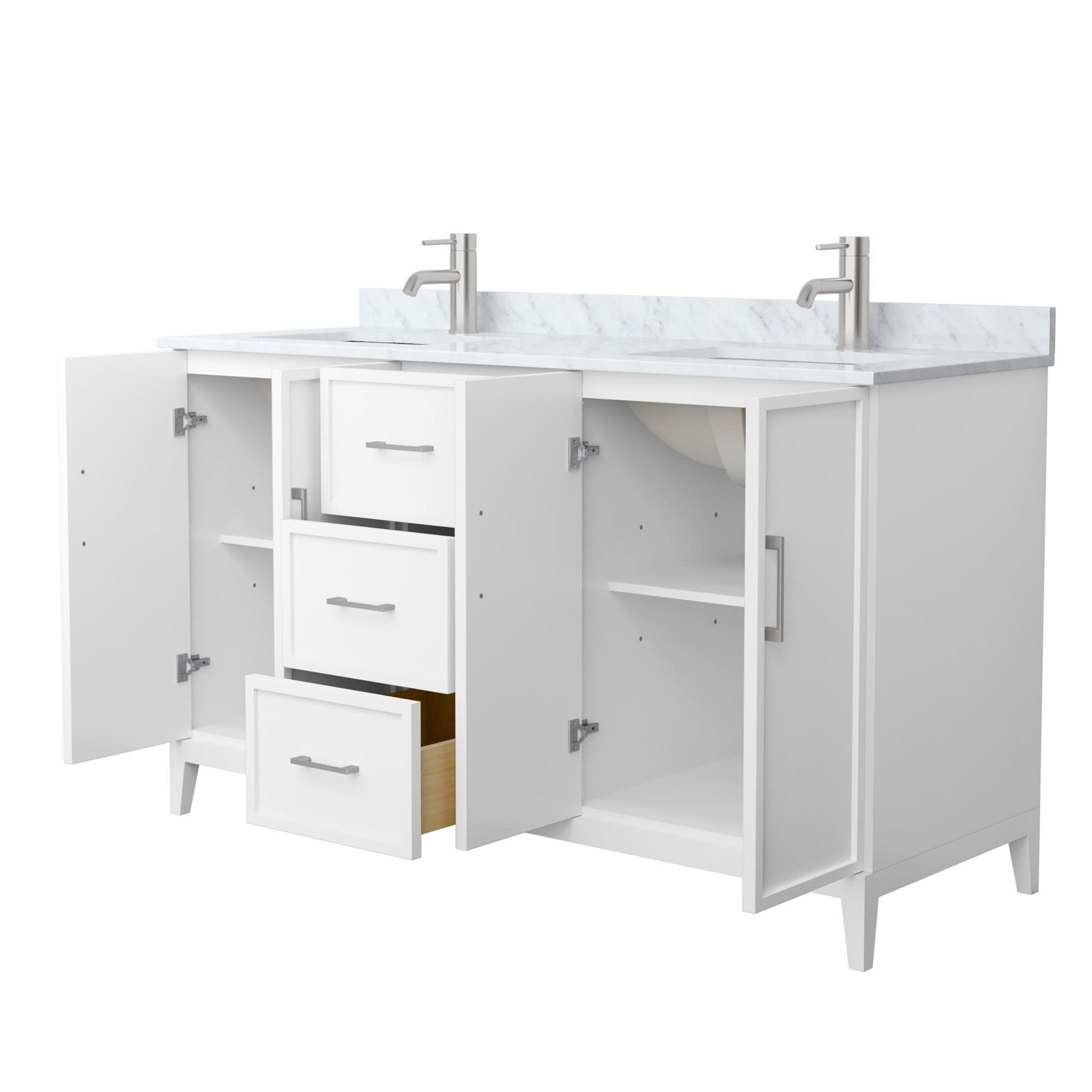 Wyndham Collection WCH717160D-CM-UNSMXX Elan 60″ – White / Brushed Nickel
